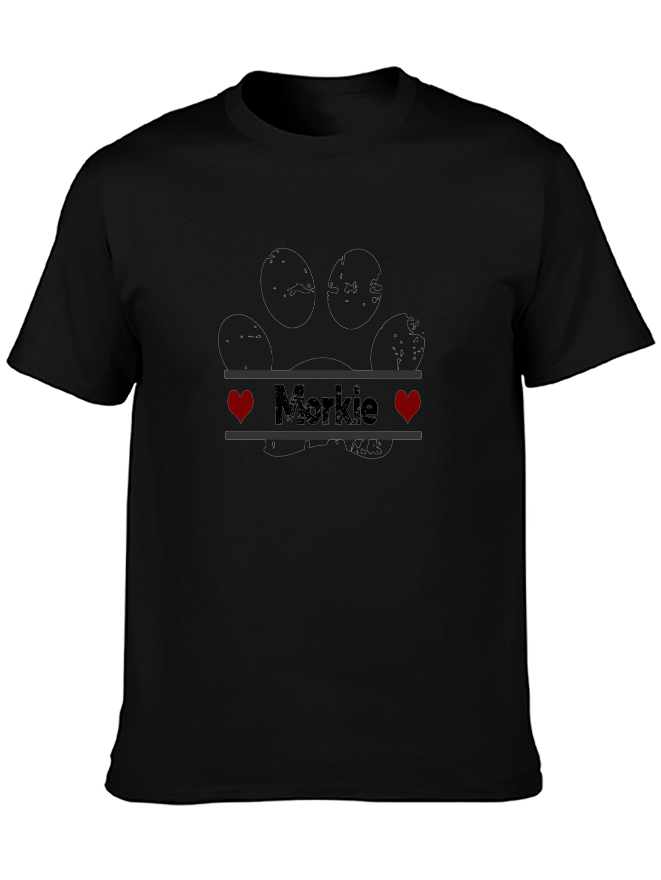 Morkie Dog Paw Print T-Shirt