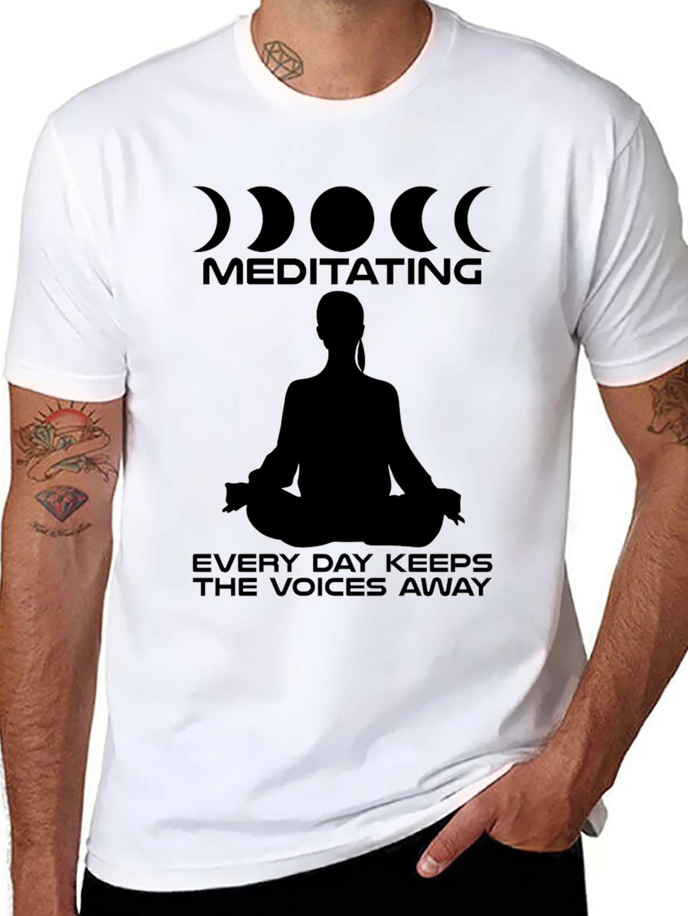 Meditating Keeps Voices Away T-Shirt