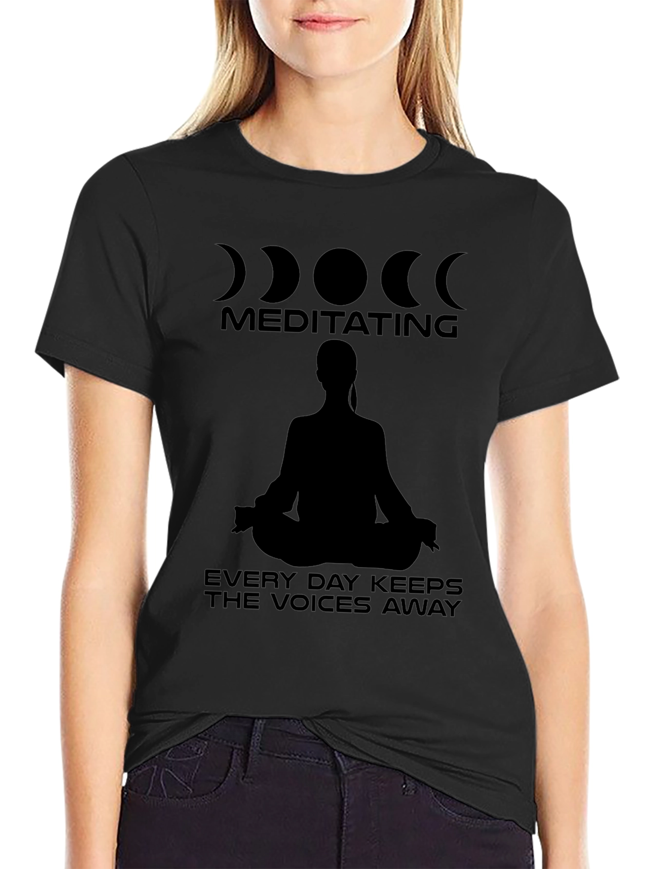 Meditating Keeps Voices Away T-Shirt