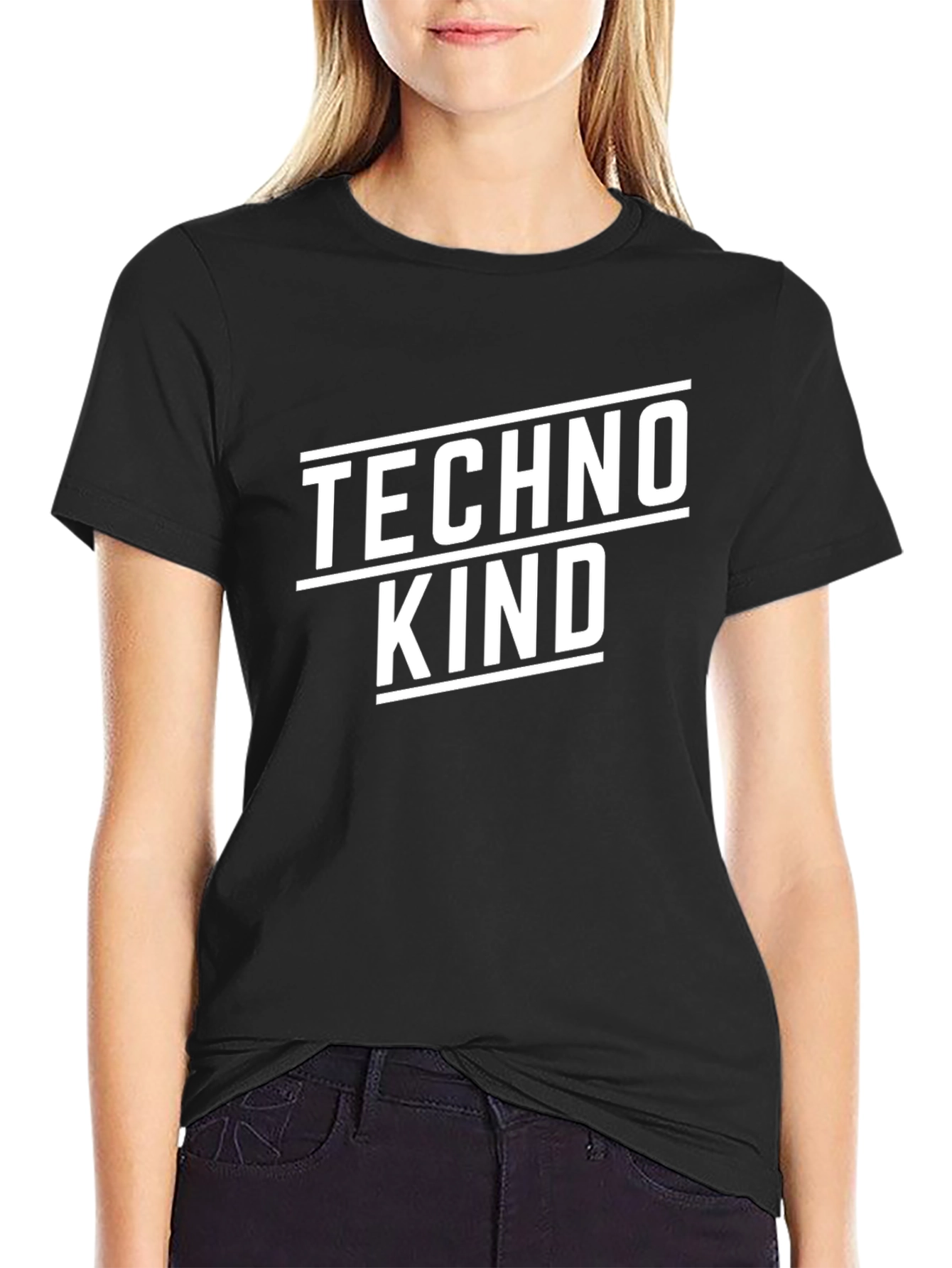Techno Kind Graphic Tee - Stylish Black T-Shirt
