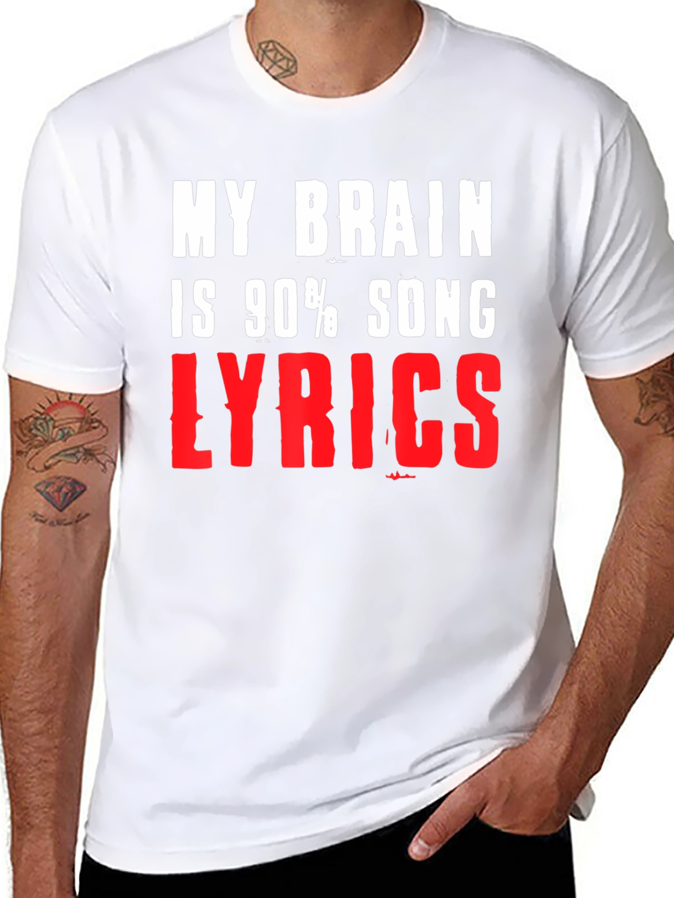 My Brain Is 90% Song Lyrics T-Shirt