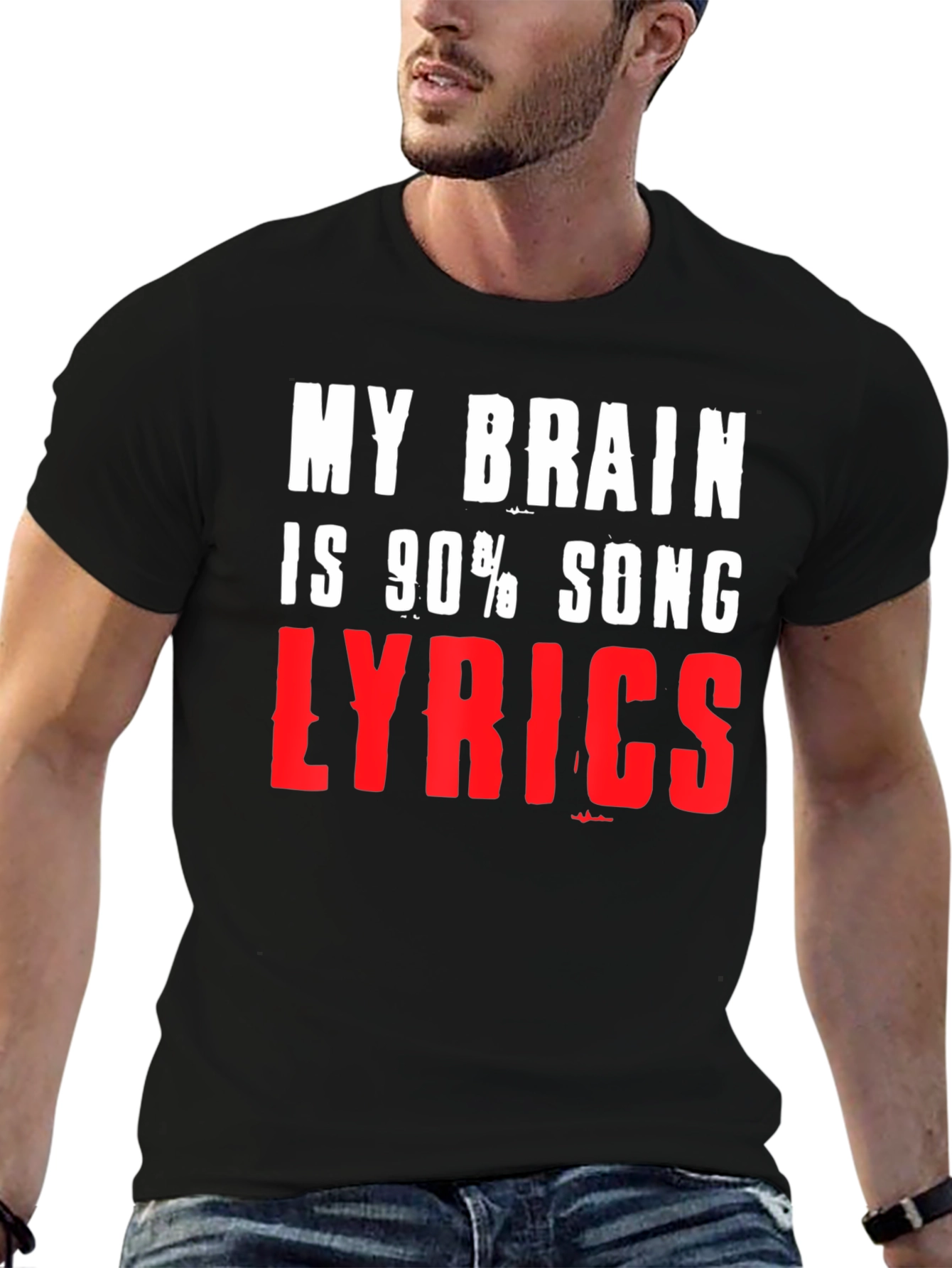 My Brain Is 90% Song Lyrics T-Shirt
