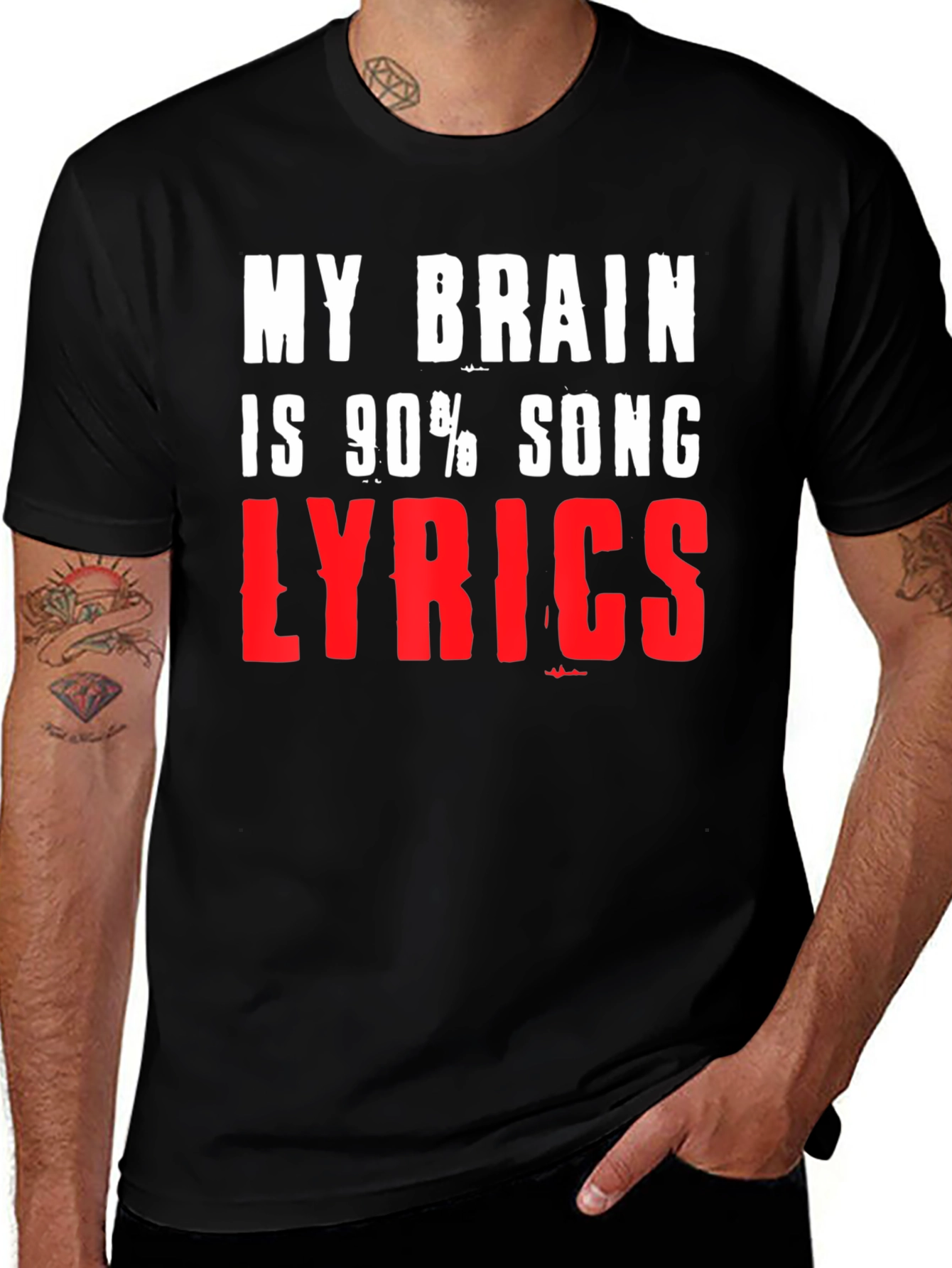 My Brain Is 90% Song Lyrics T-Shirt