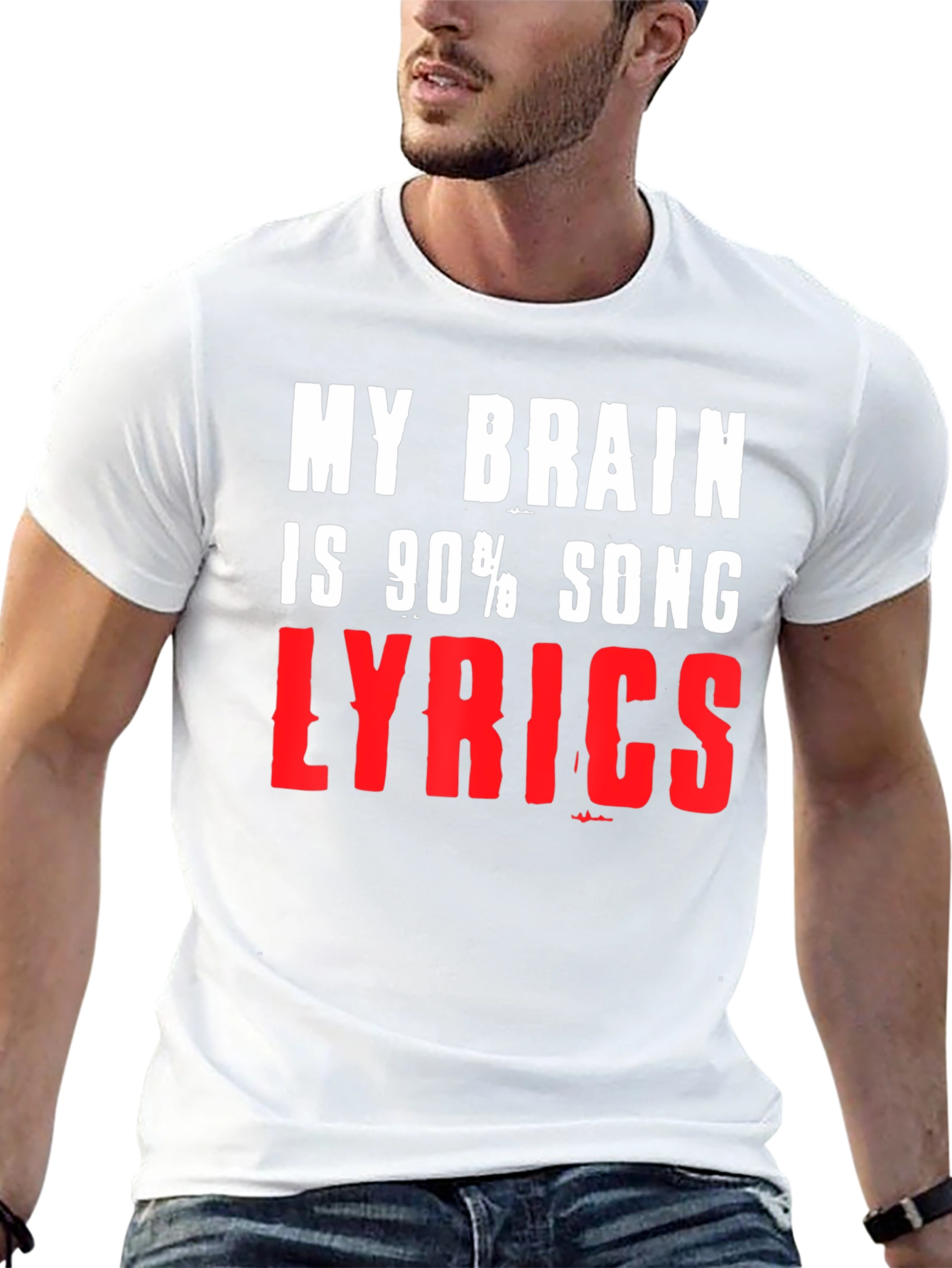 My Brain Is 90% Song Lyrics T-Shirt