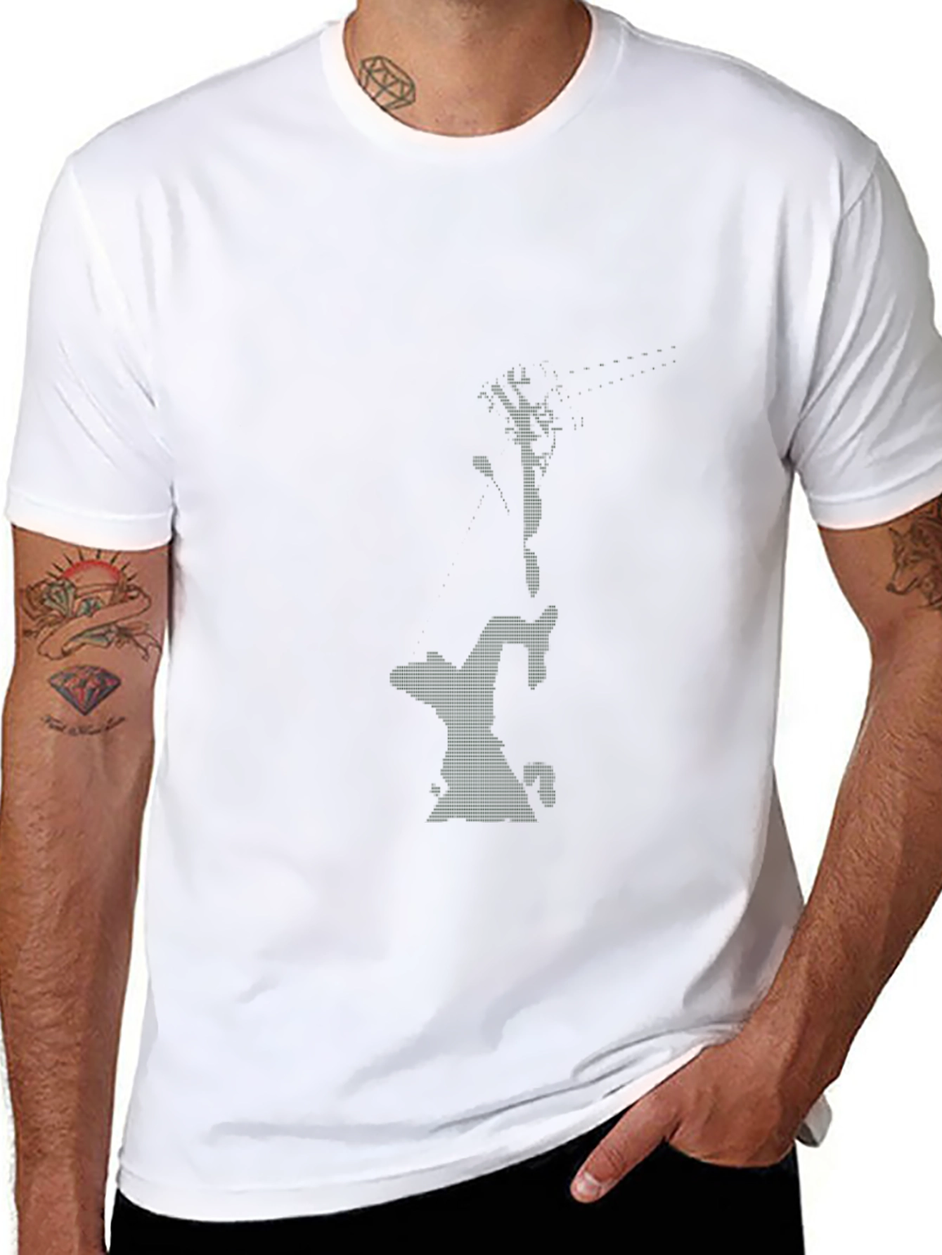 Stylish Black Graphic Tee - Climbing Design