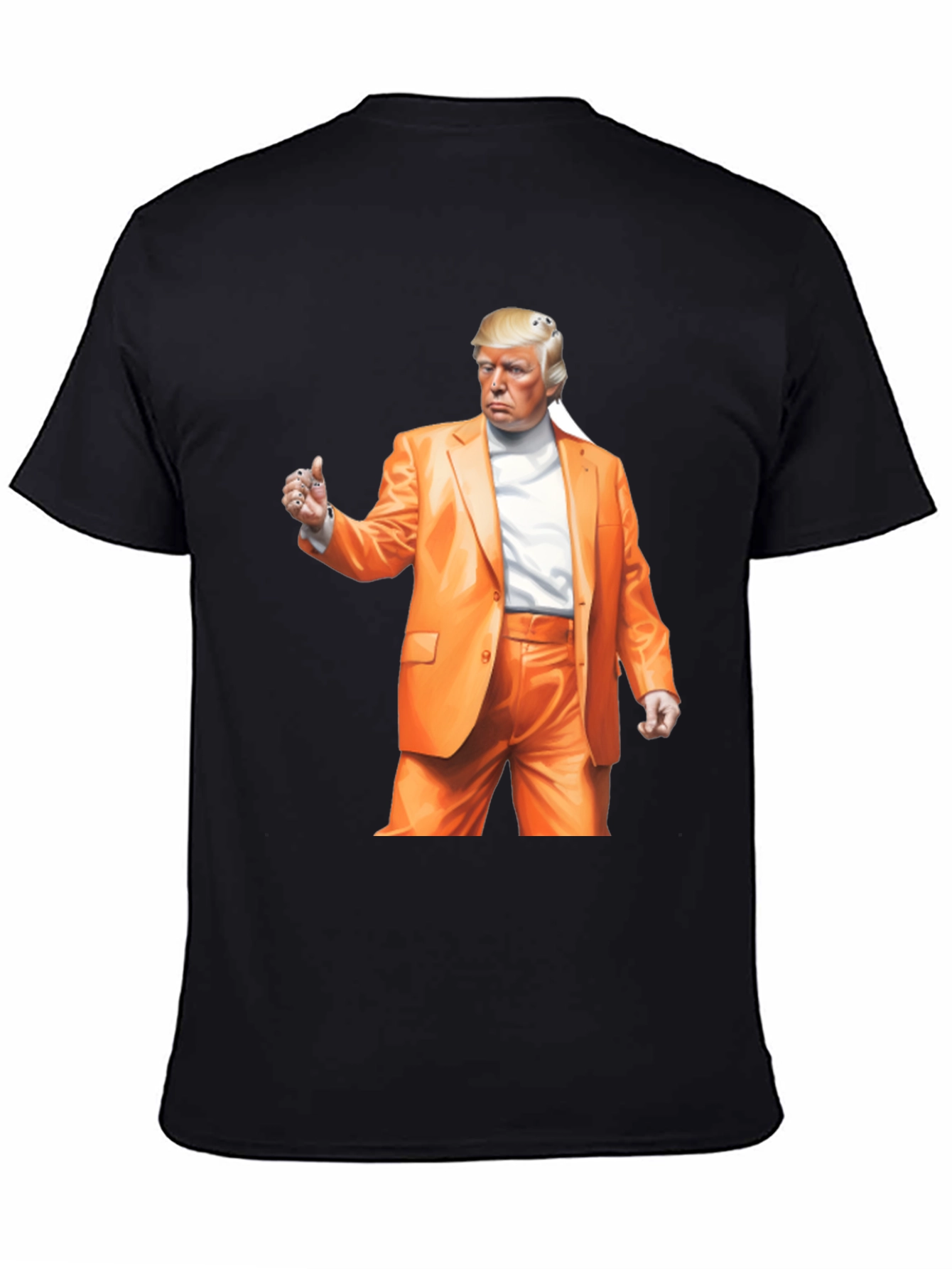 Trump Orange Suit Black T-Shirt