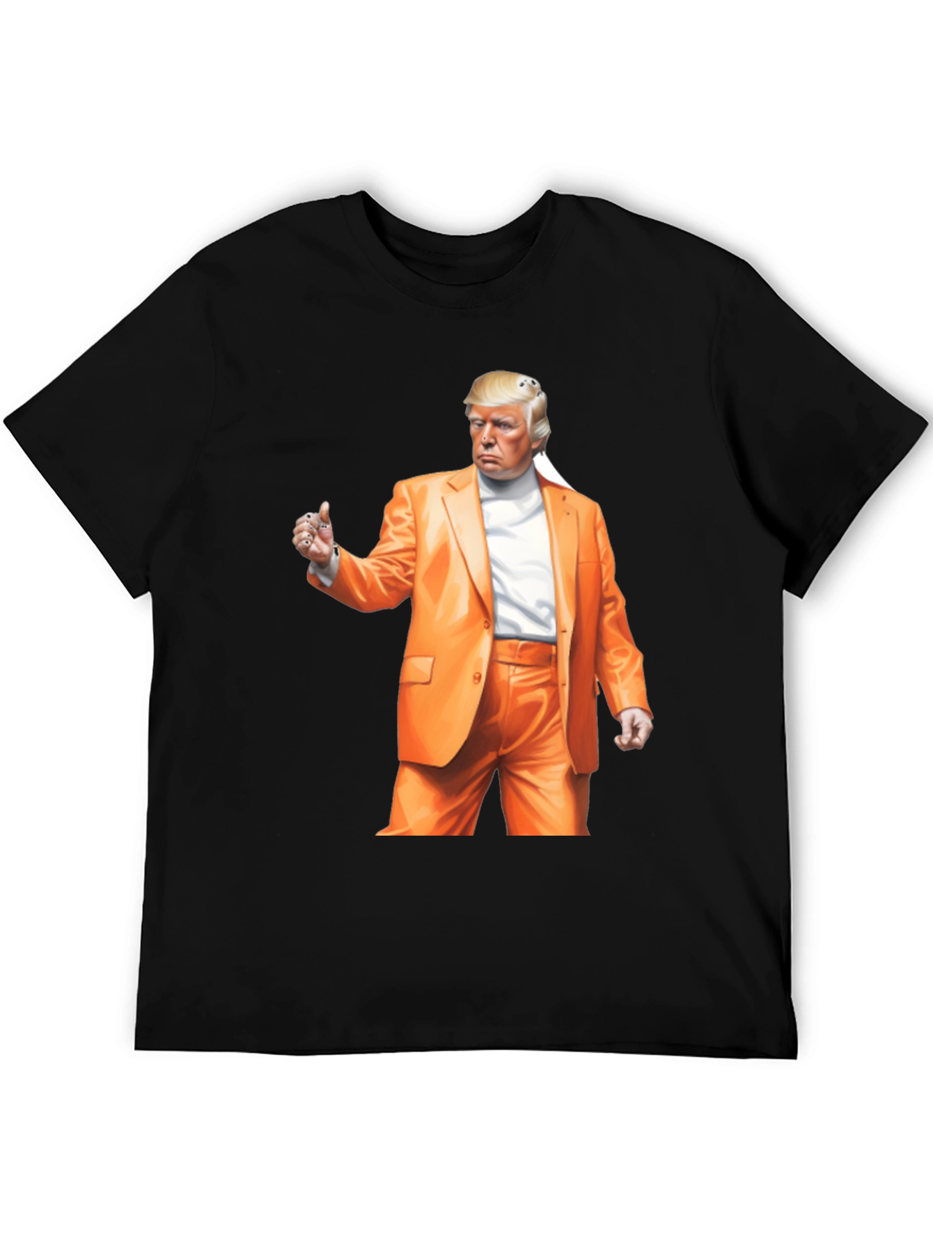 Trump Orange Suit Black T-Shirt