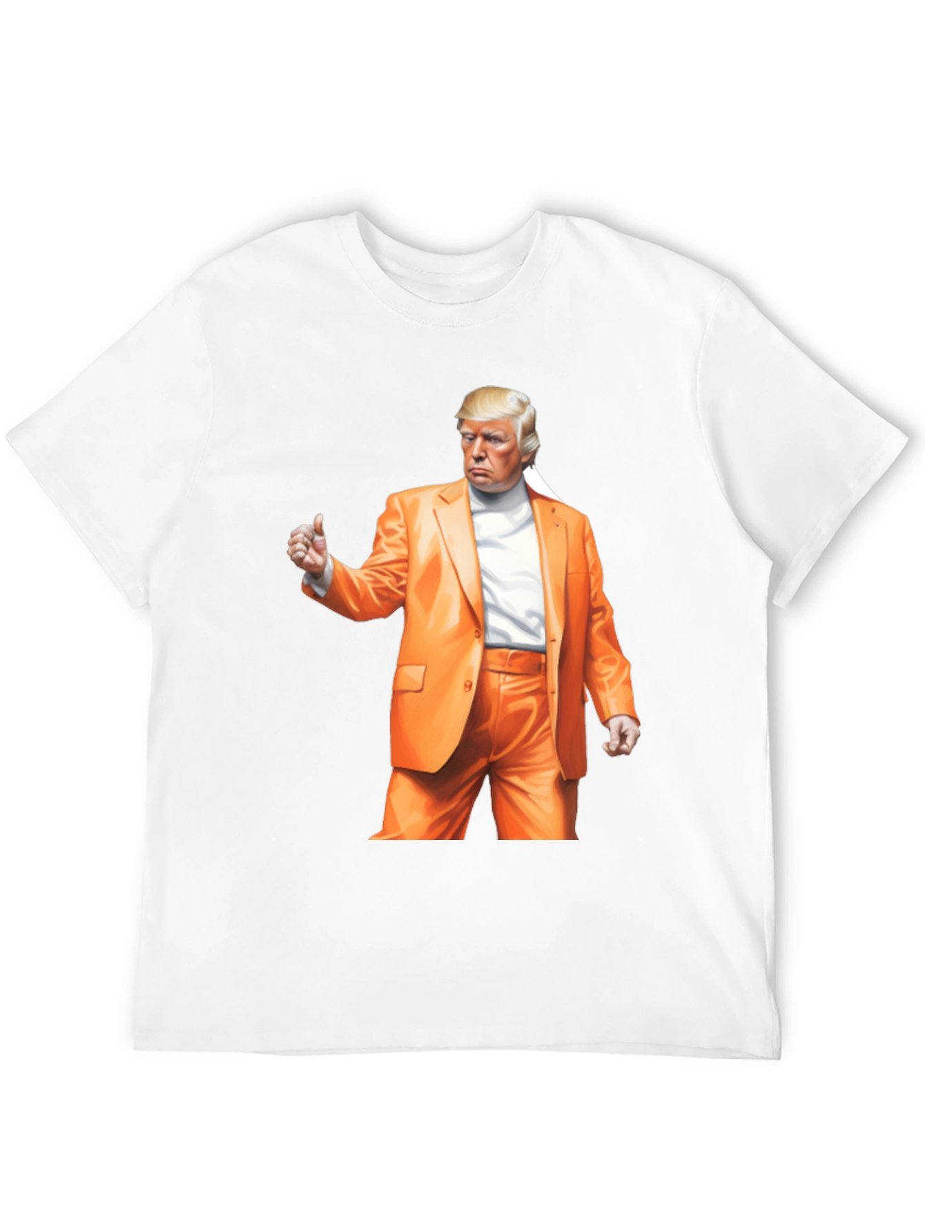 Trump Orange Suit Black T-Shirt