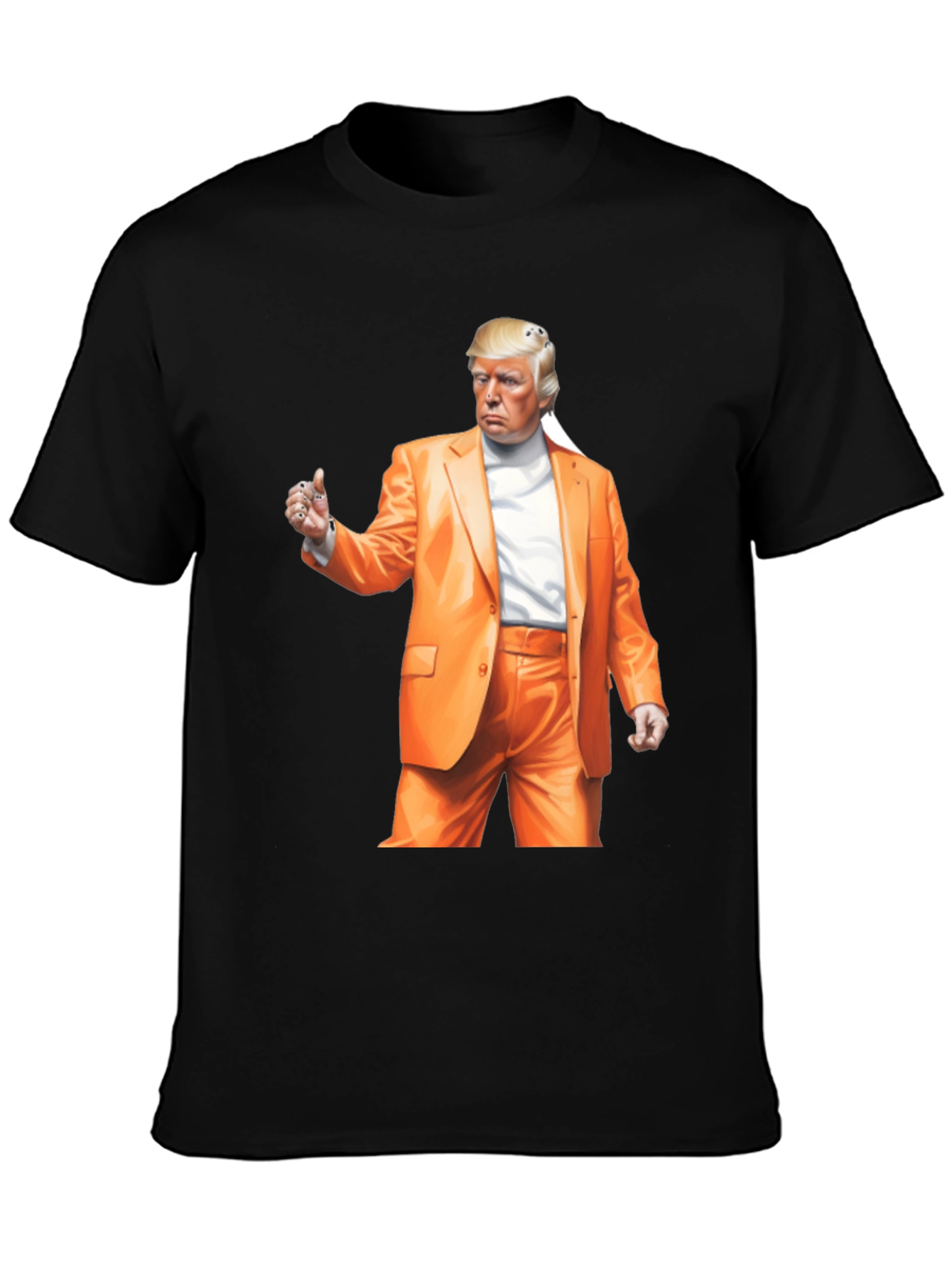 Trump Orange Suit Black T-Shirt