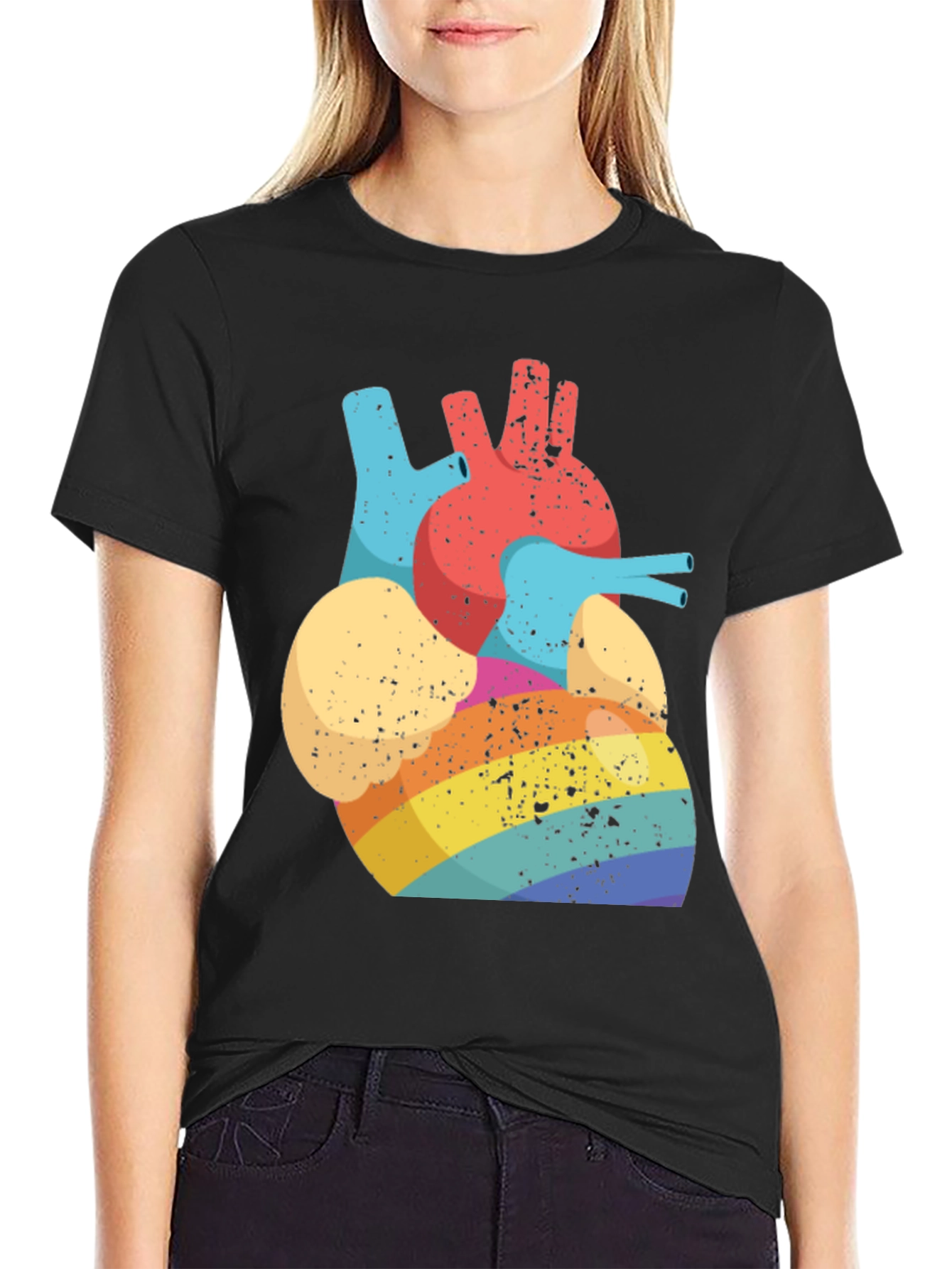 Rainbow Heart Anatomy T-Shirt
