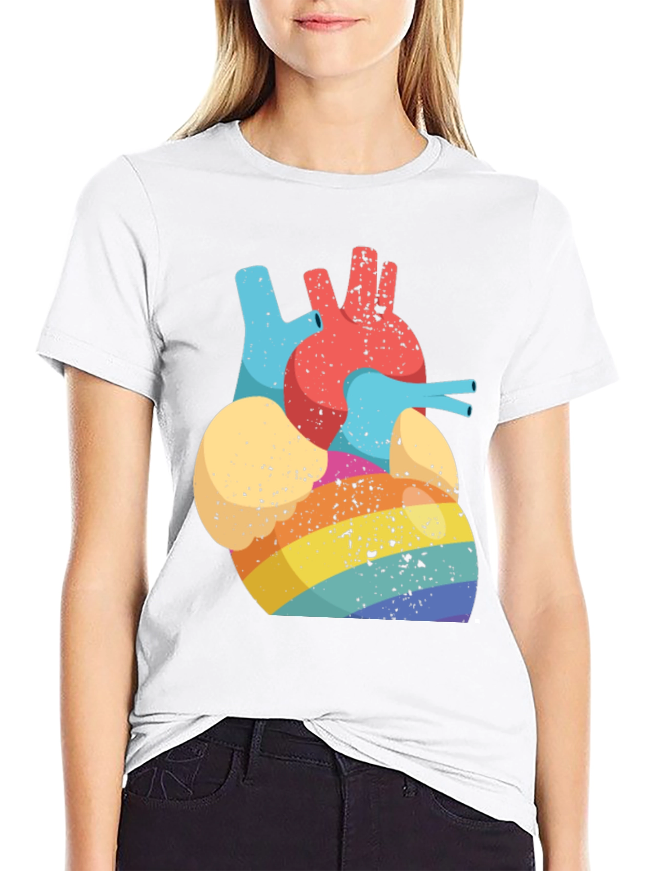 Rainbow Heart Anatomy T-Shirt