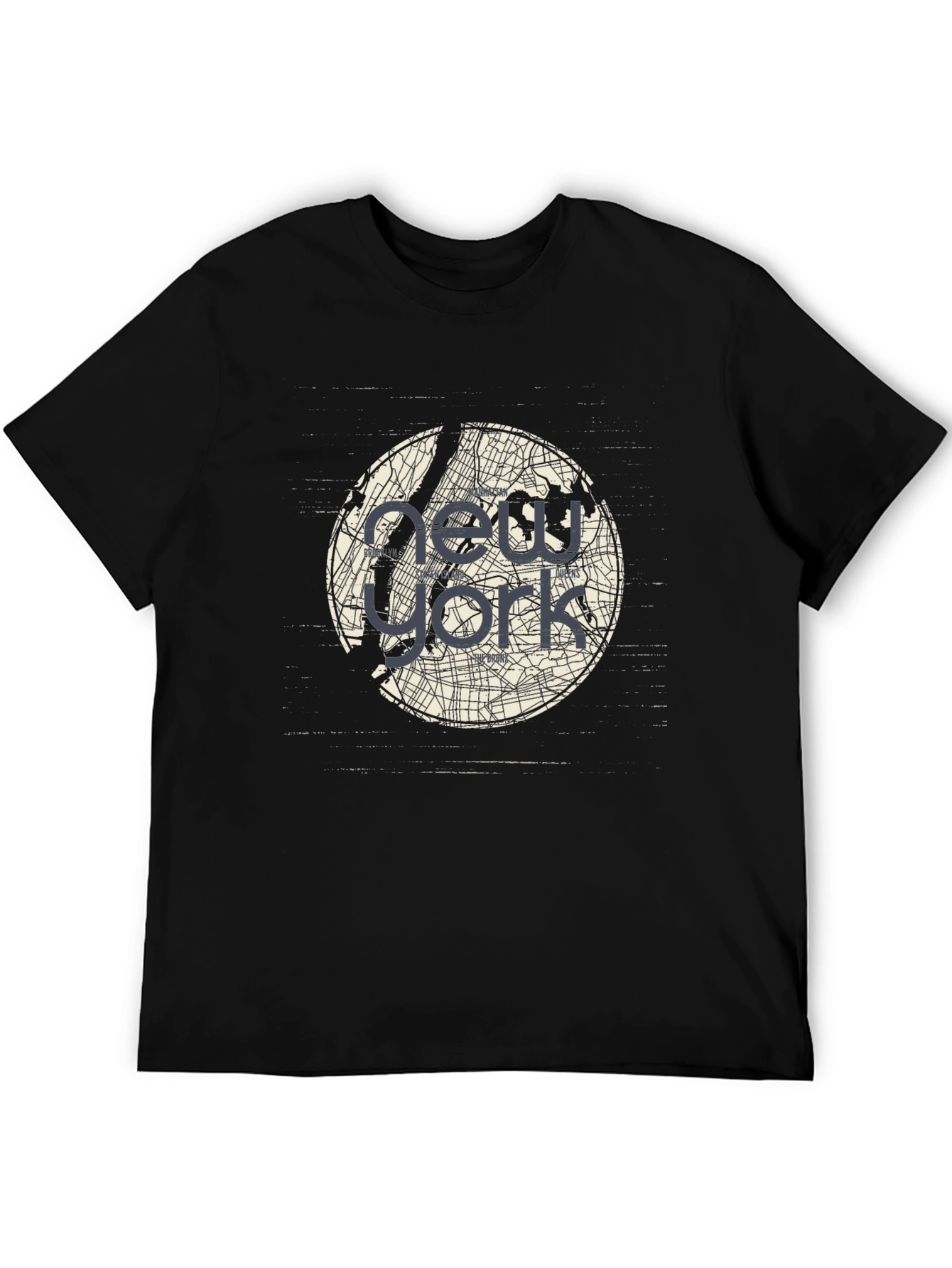 New York Map Graphic Print T-Shirt