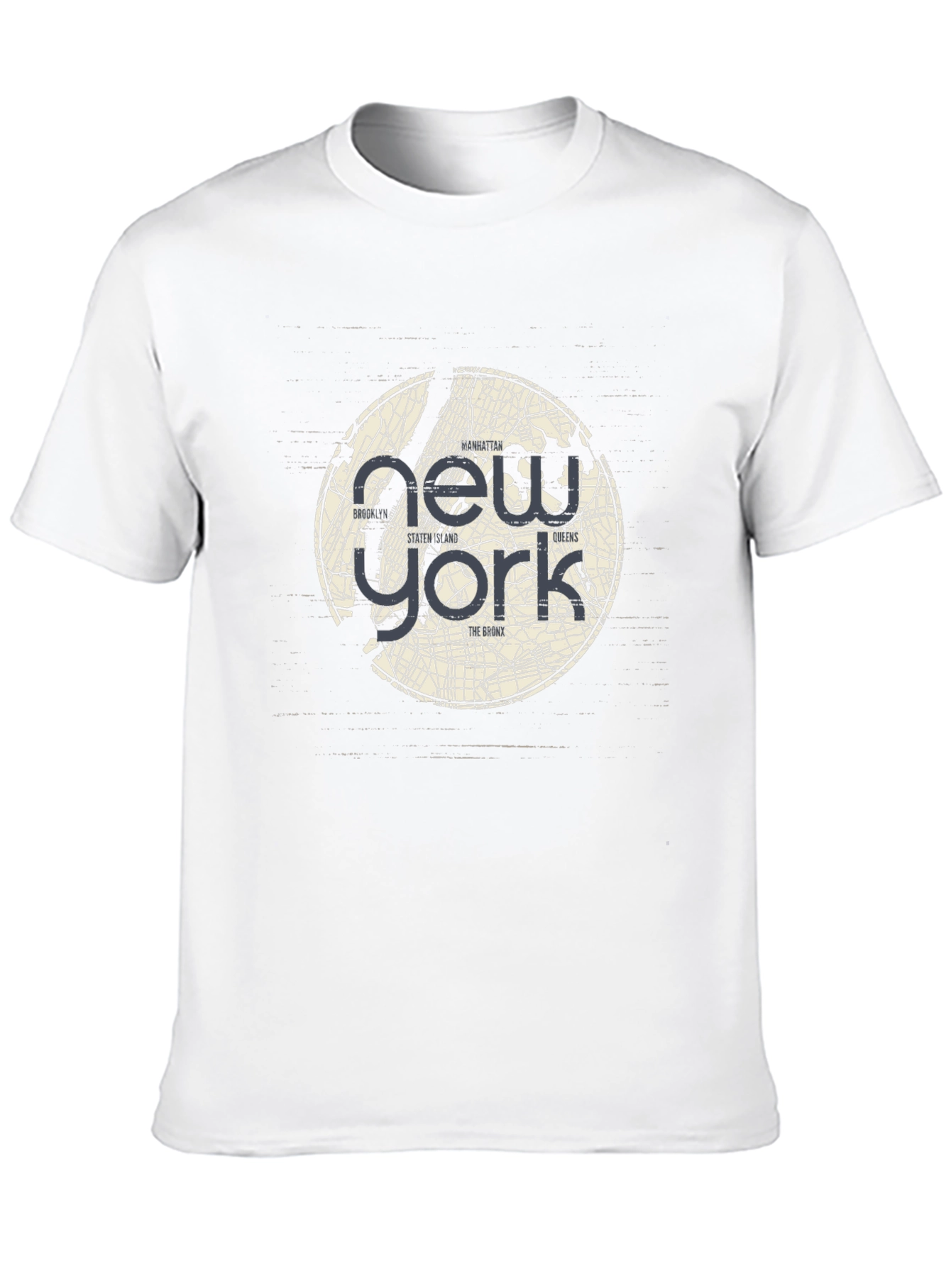 New York Map Graphic Print T-Shirt