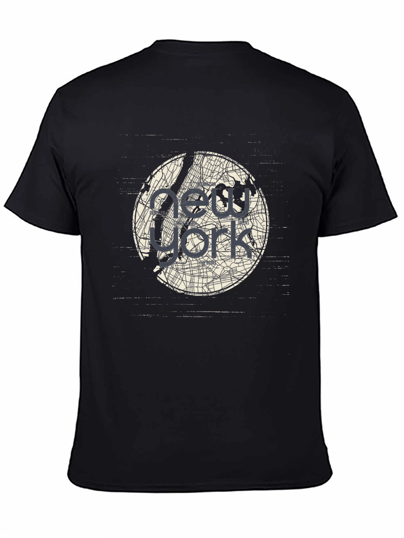 New York Map Graphic Print T-Shirt