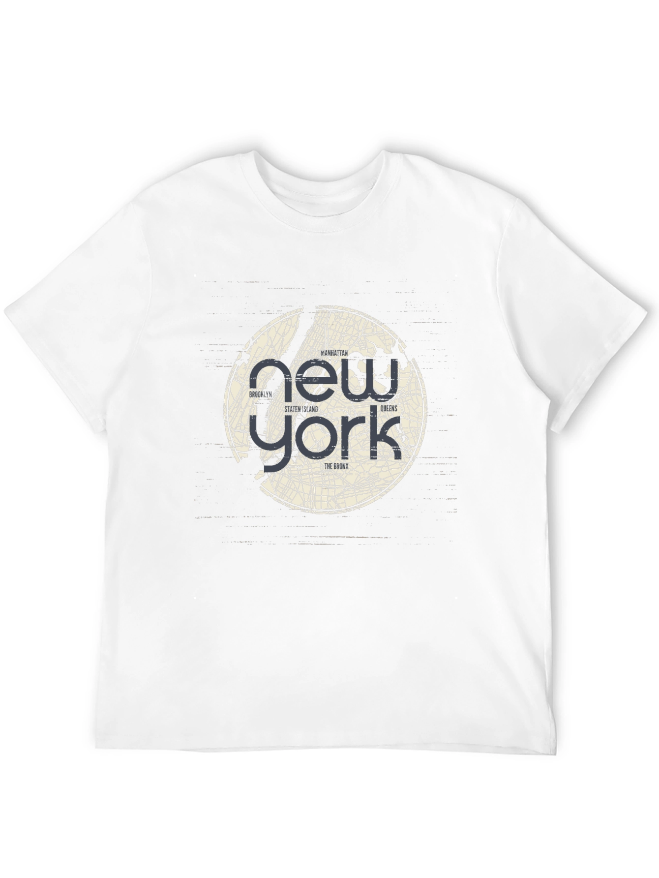 New York Map Graphic Print T-Shirt