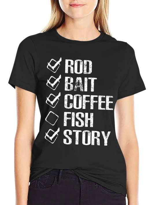 Fishing Checklist Graphic Tee - Rod Bait Coffee