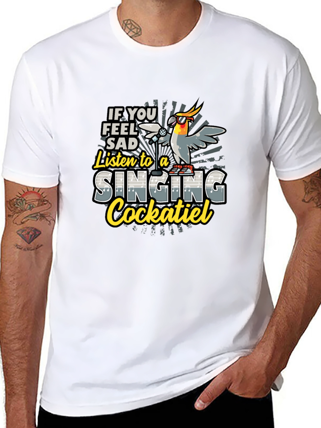 Singing Cockatiel T-Shirt - Funny Bird Lover Tee