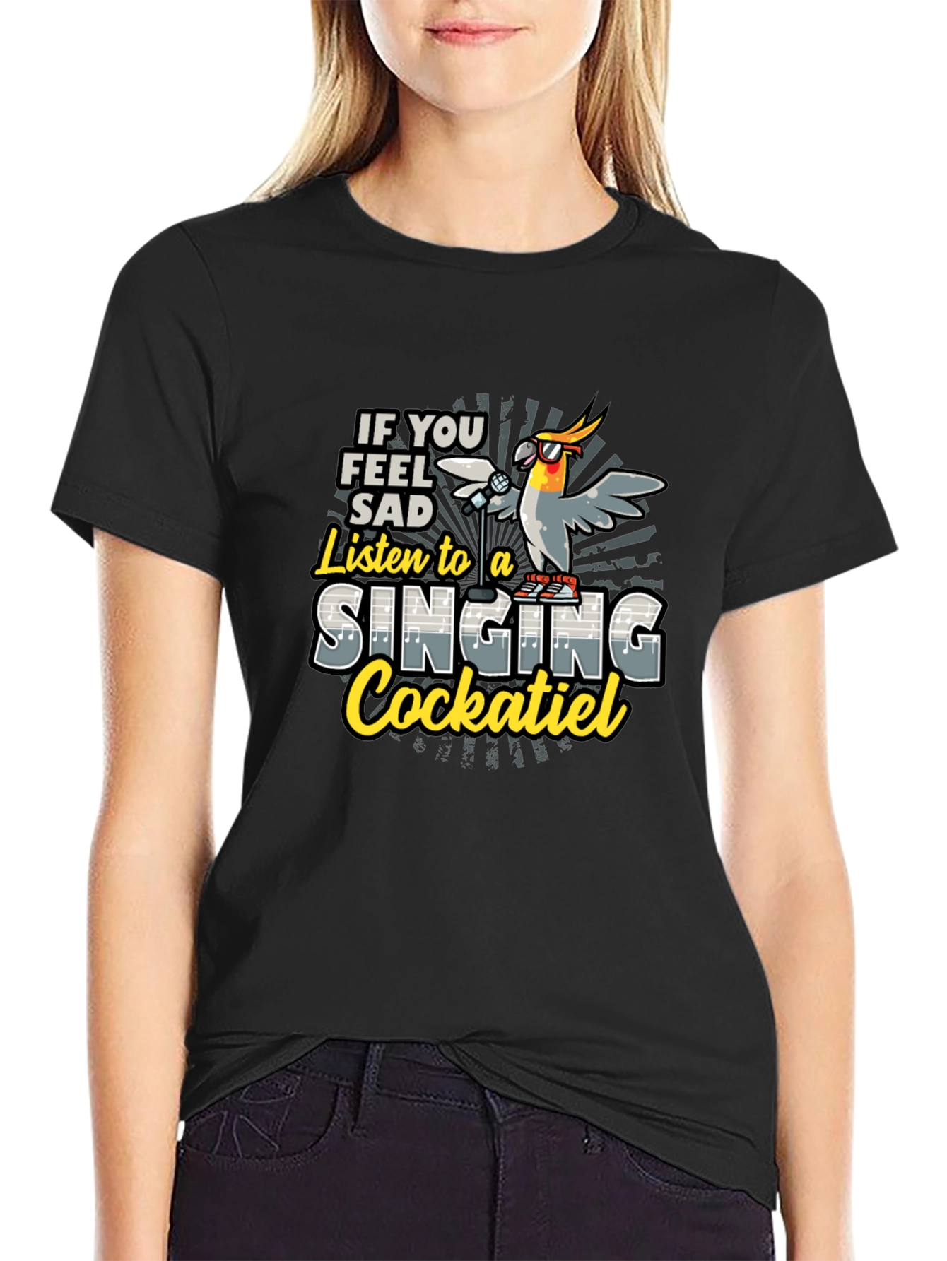 Singing Cockatiel T-Shirt - Funny Bird Lover Tee