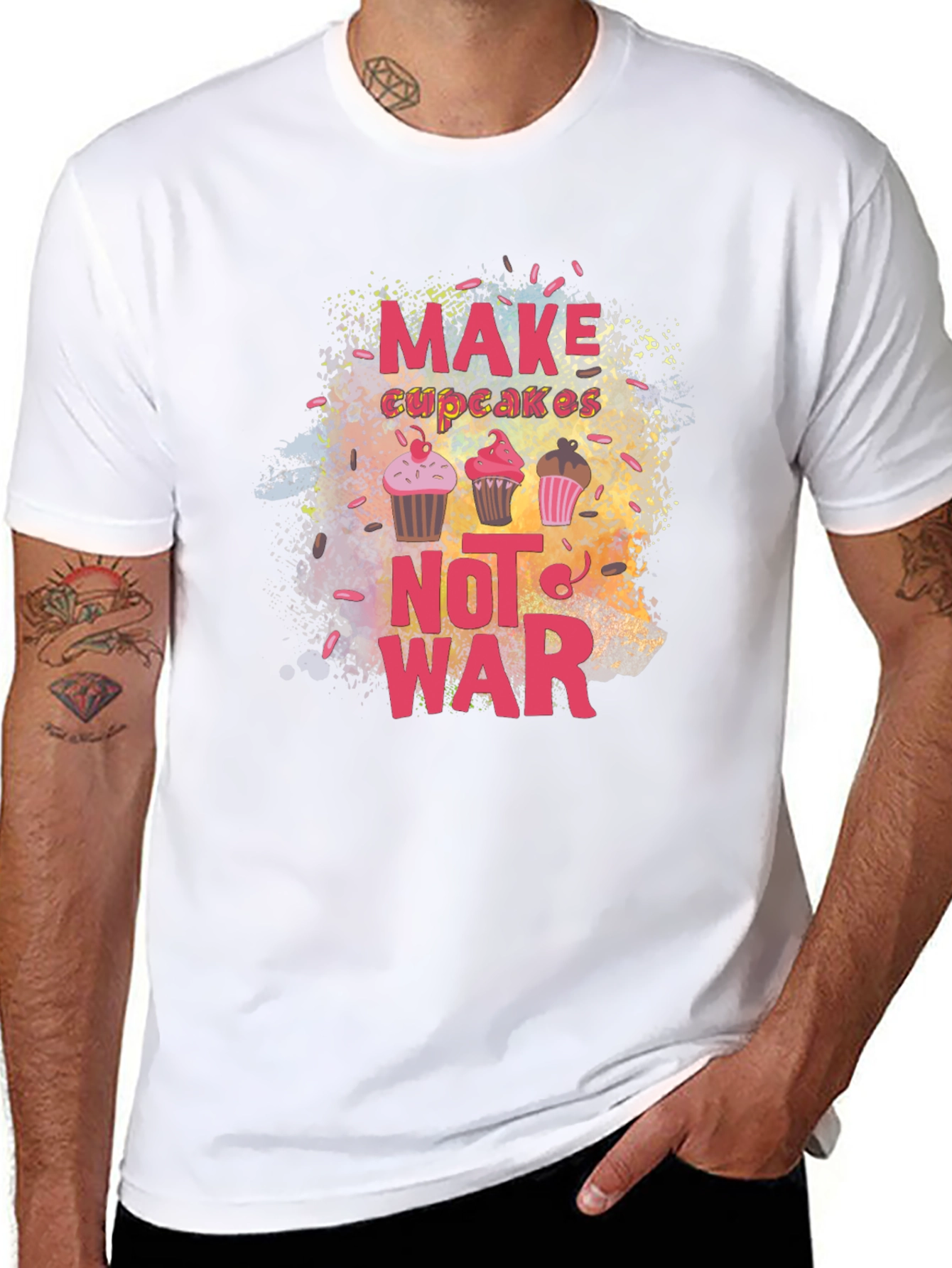 Make Cupcakes Not War Graphic Tee