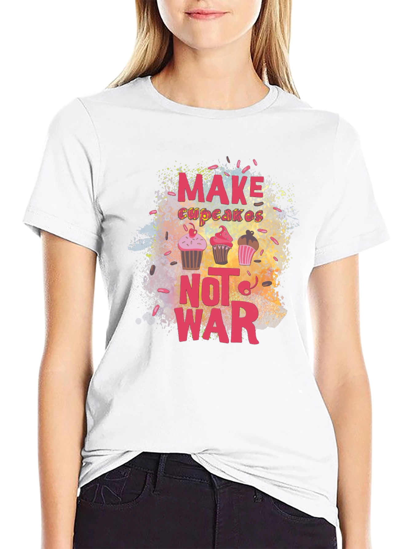 Make Cupcakes Not War Graphic Tee