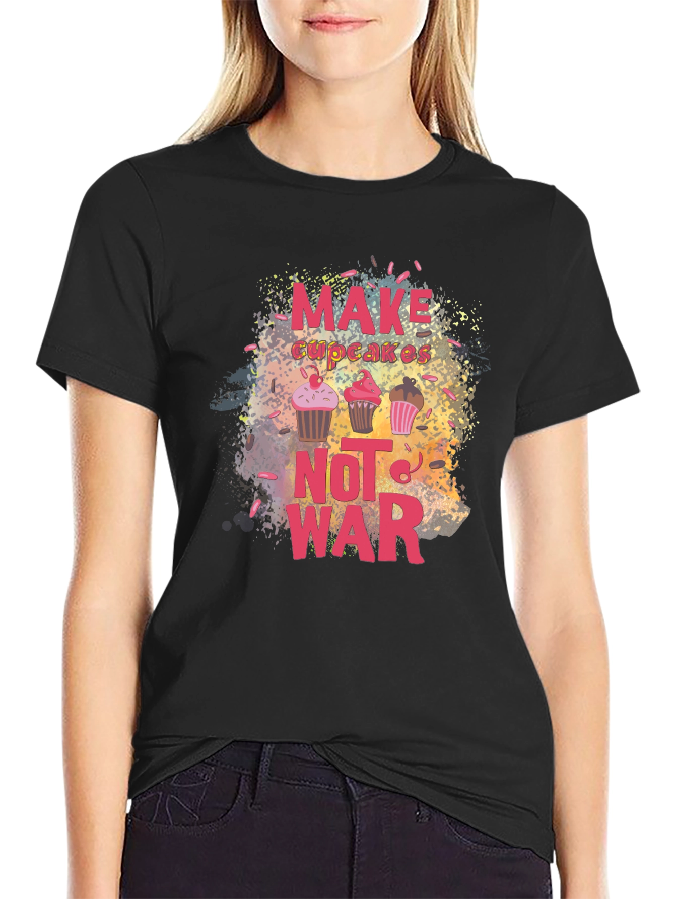 Make Cupcakes Not War Graphic Tee