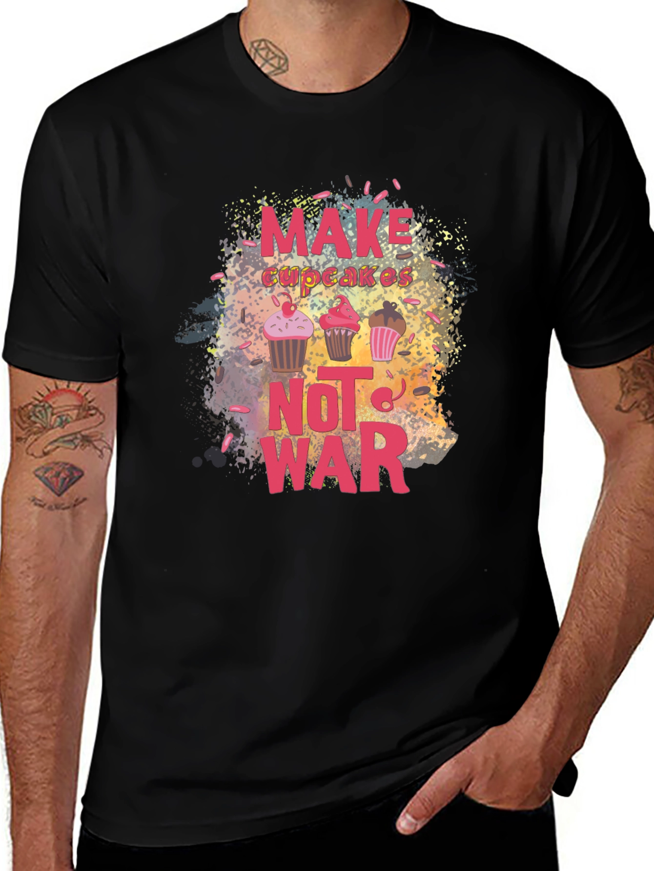 Make Cupcakes Not War Graphic Tee