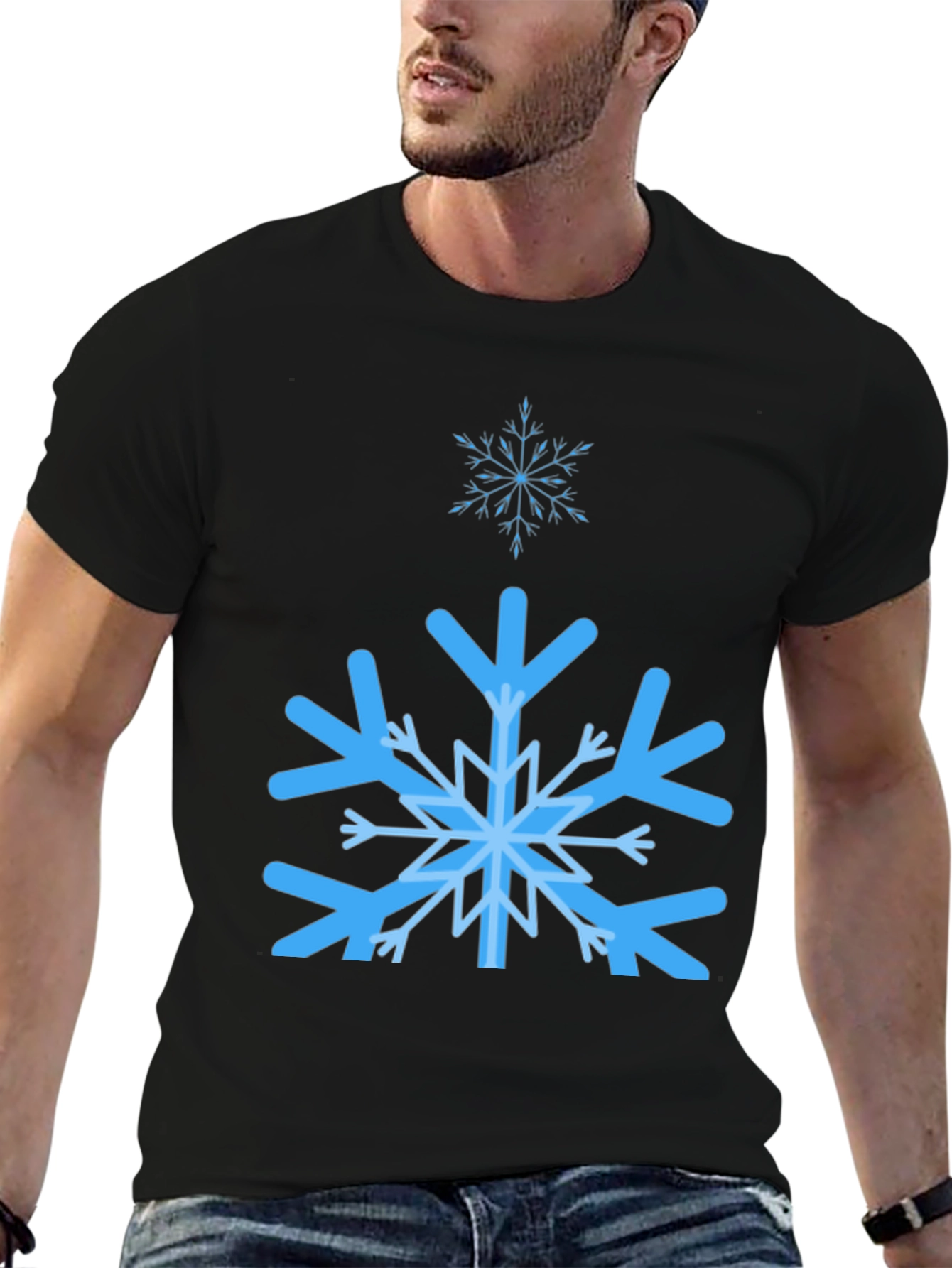 Snowflake Graphic Black T-Shirt