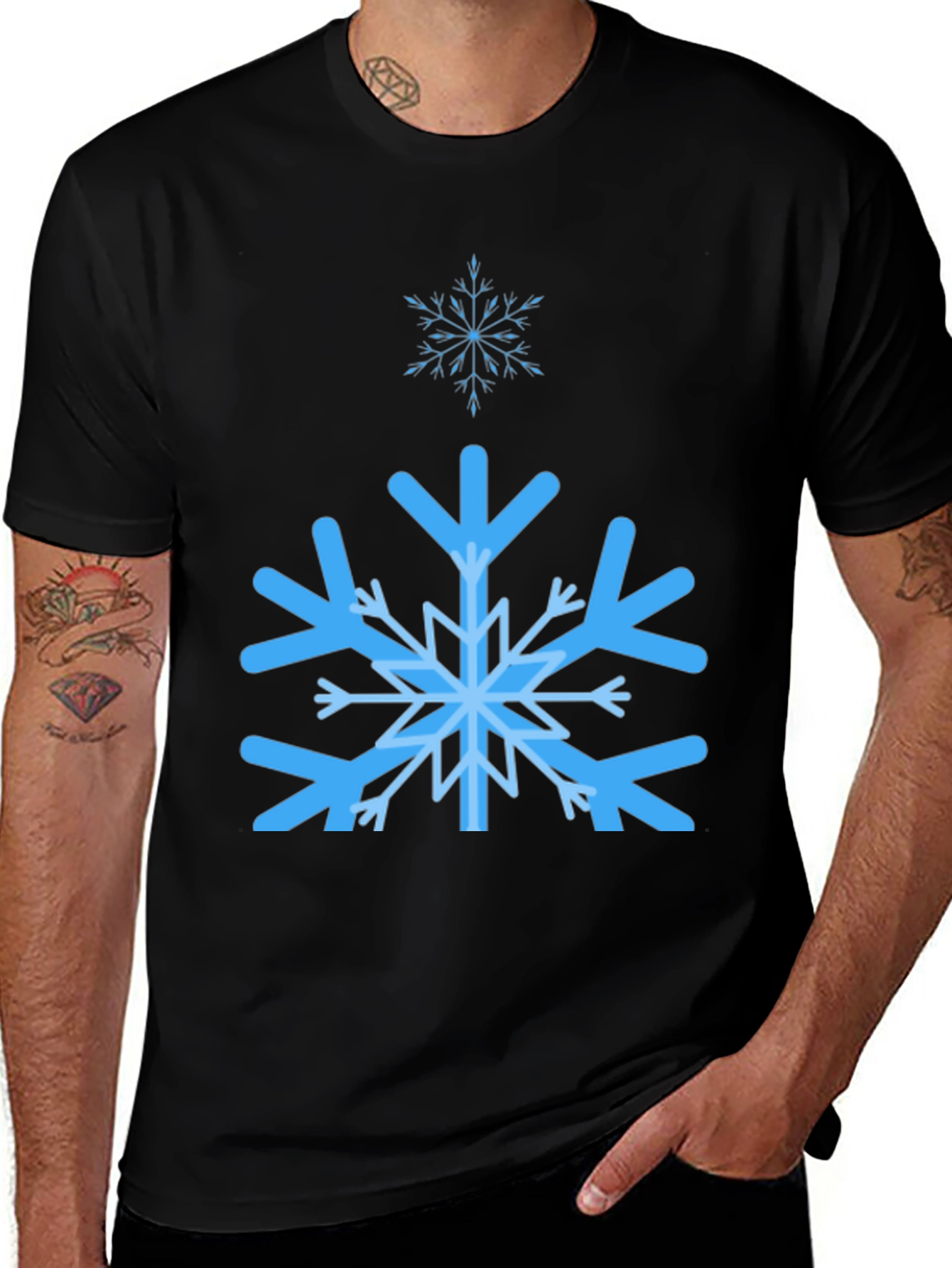 Snowflake Graphic Black T-Shirt