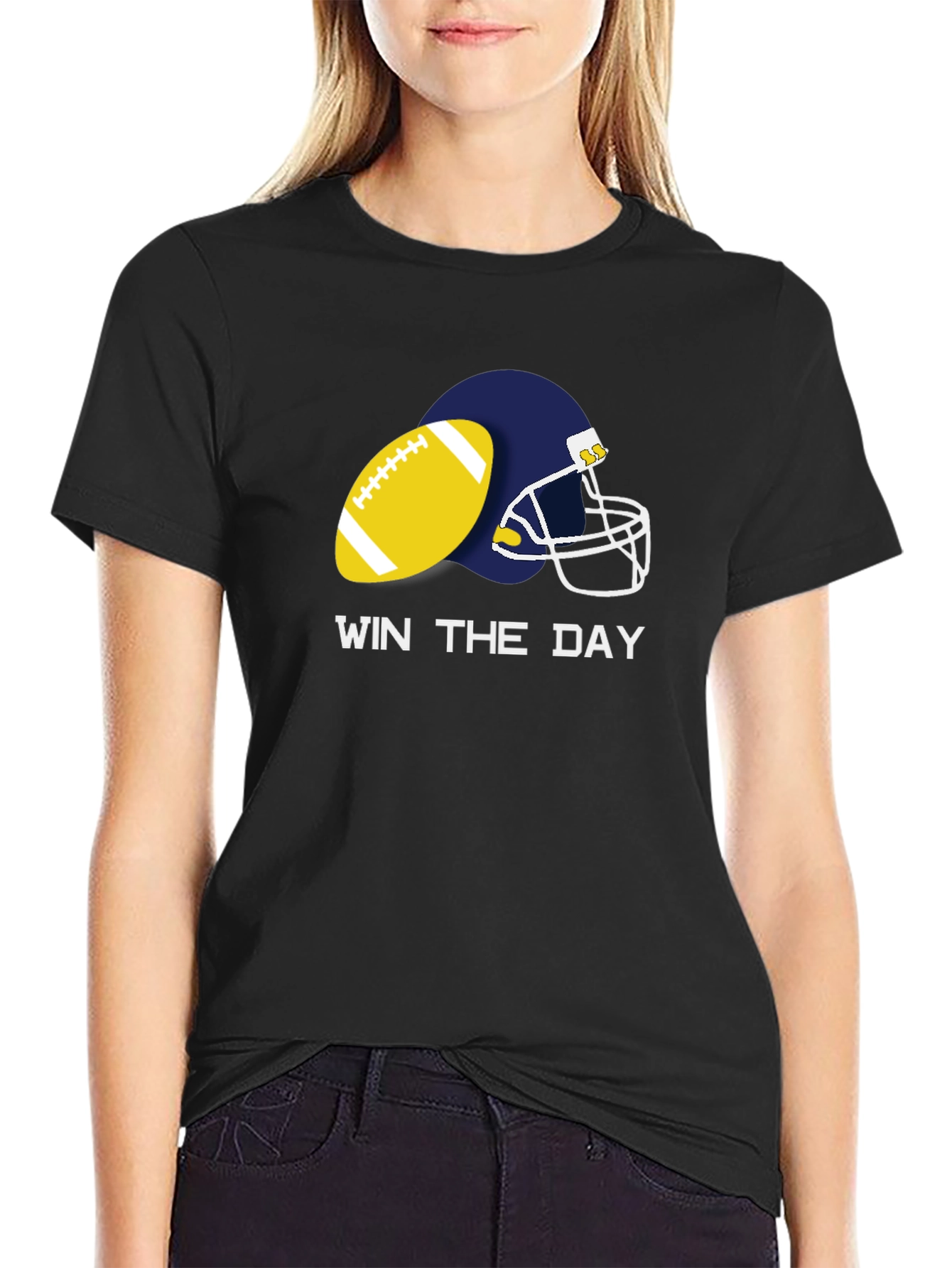 Win The Day Football Graphic Tee
