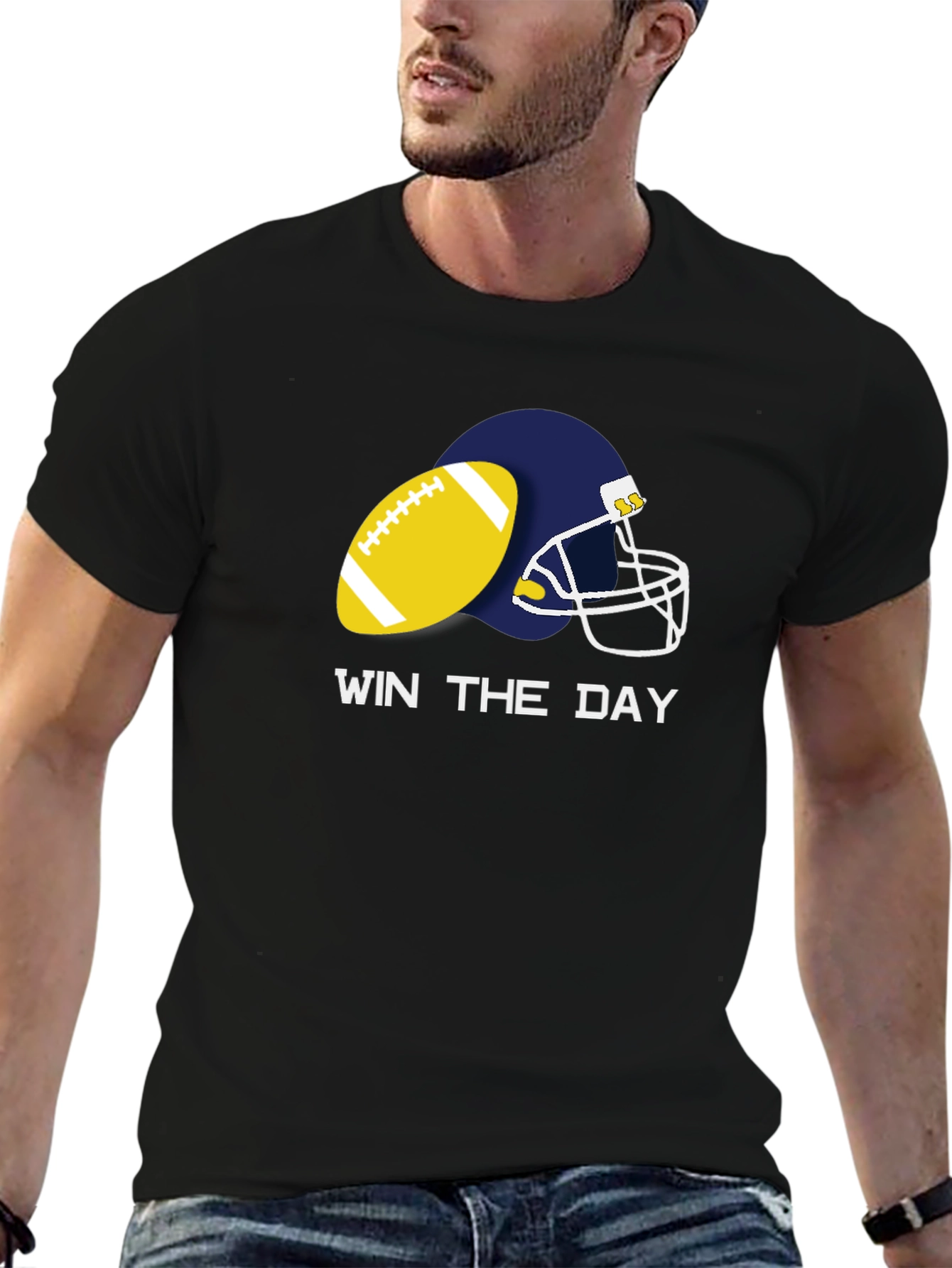 Win The Day Football Graphic Tee