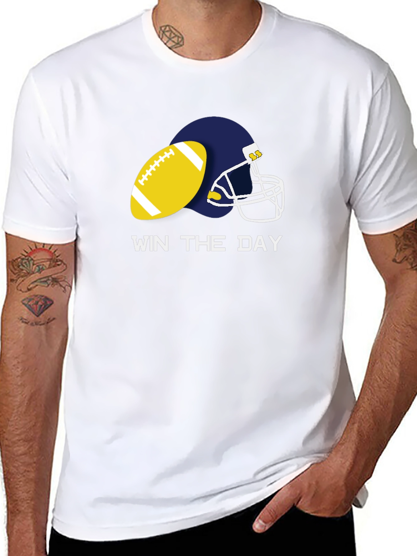 Win The Day Football Graphic Tee