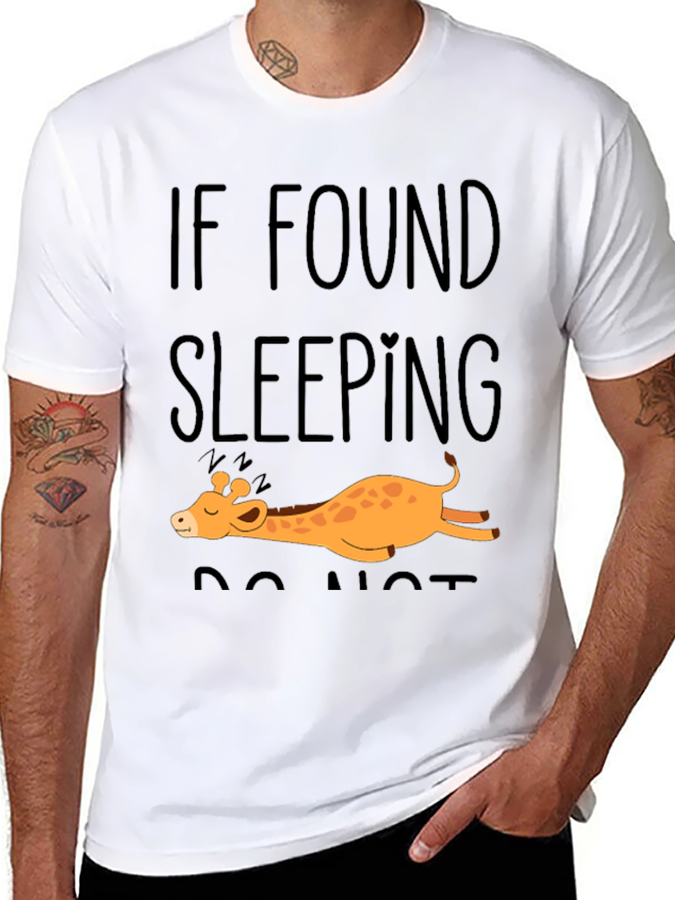 Funny Giraffe Sleeping Tee