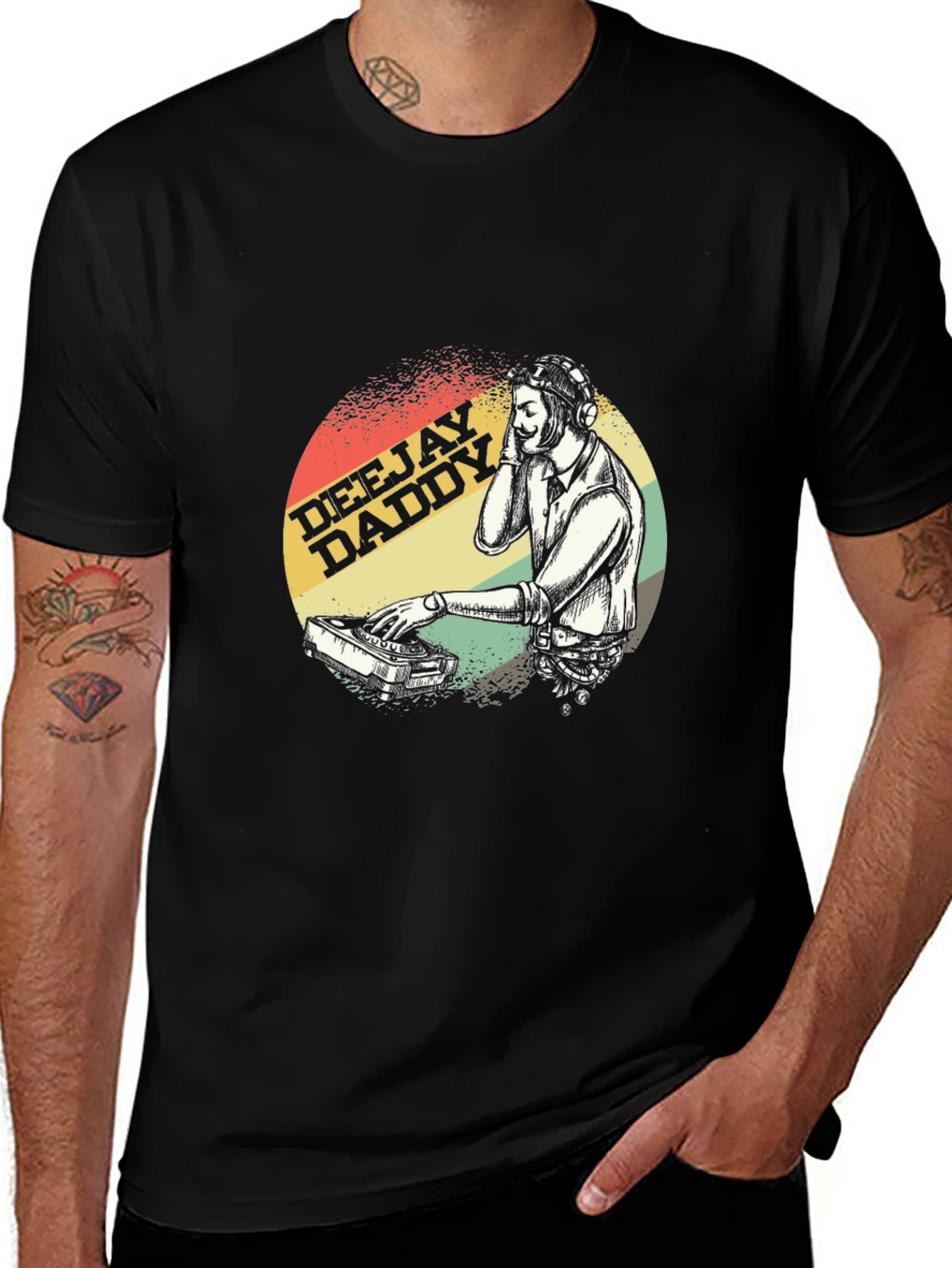 Deejay Daddy Black Graphic T-Shirt