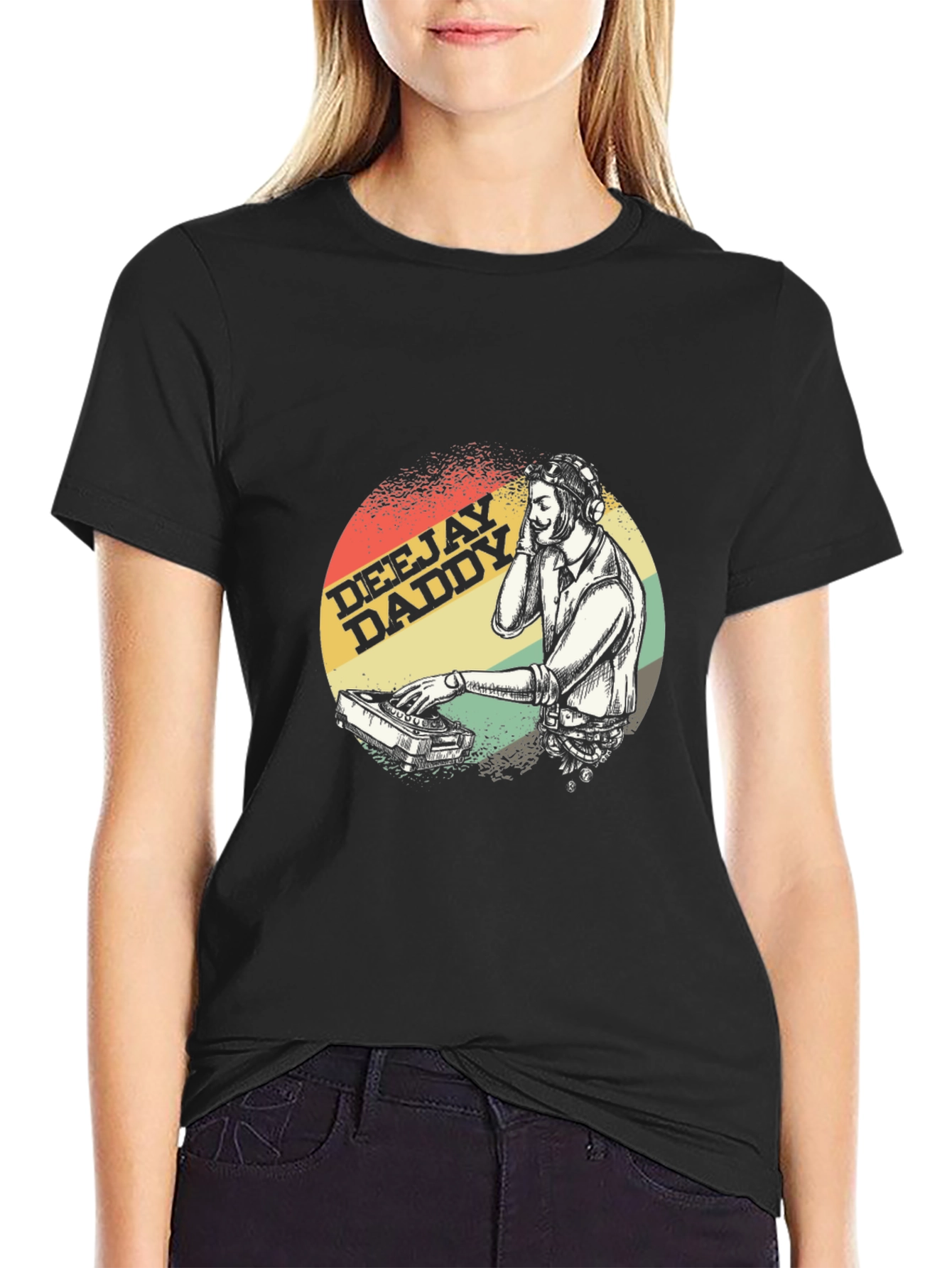 Deejay Daddy Black Graphic T-Shirt