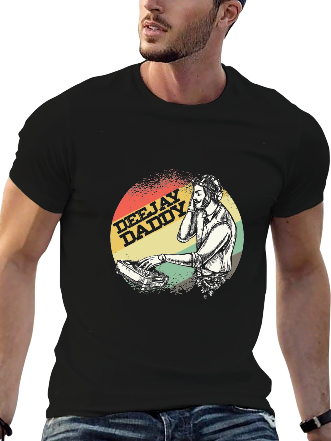Deejay Daddy Black Graphic T-Shirt