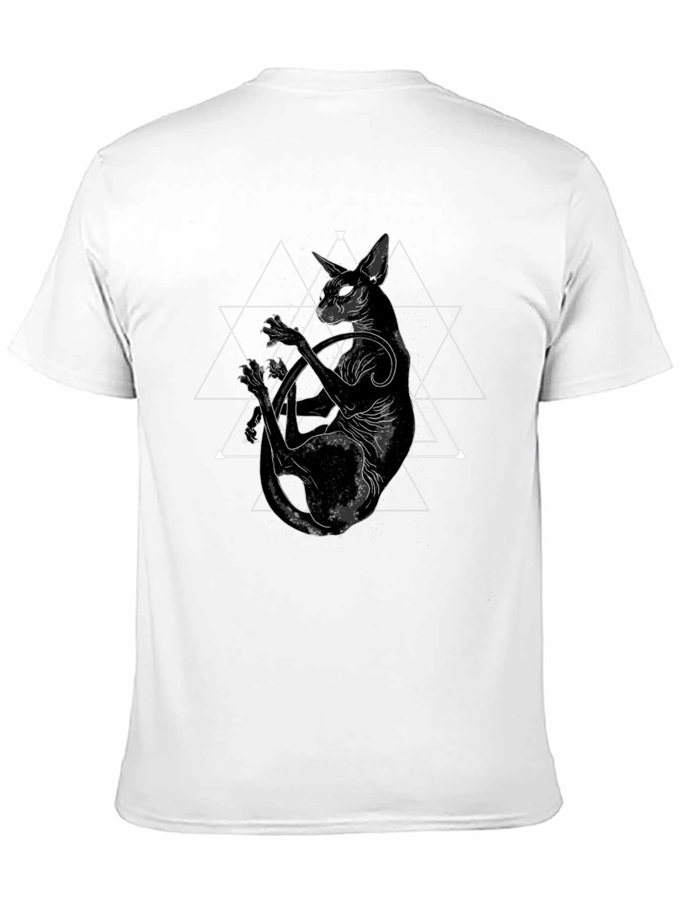 Mystic Cat Graphic Tee - Black Cotton Blend