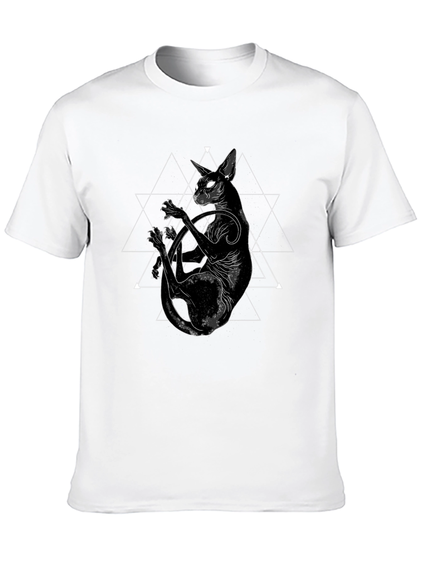 Mystic Cat Graphic Tee - Black Cotton Blend