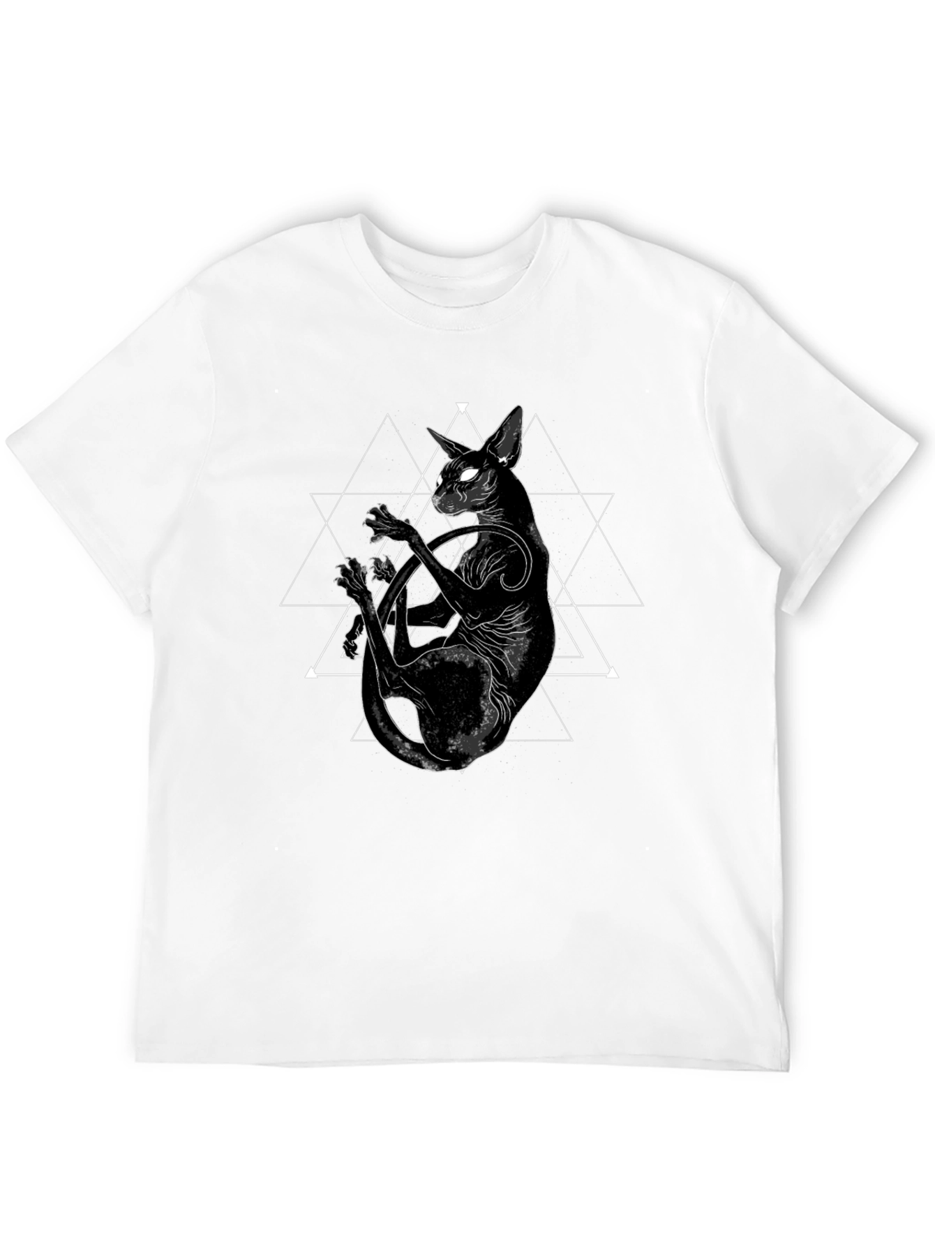 Mystic Cat Graphic Tee - Black Cotton Blend