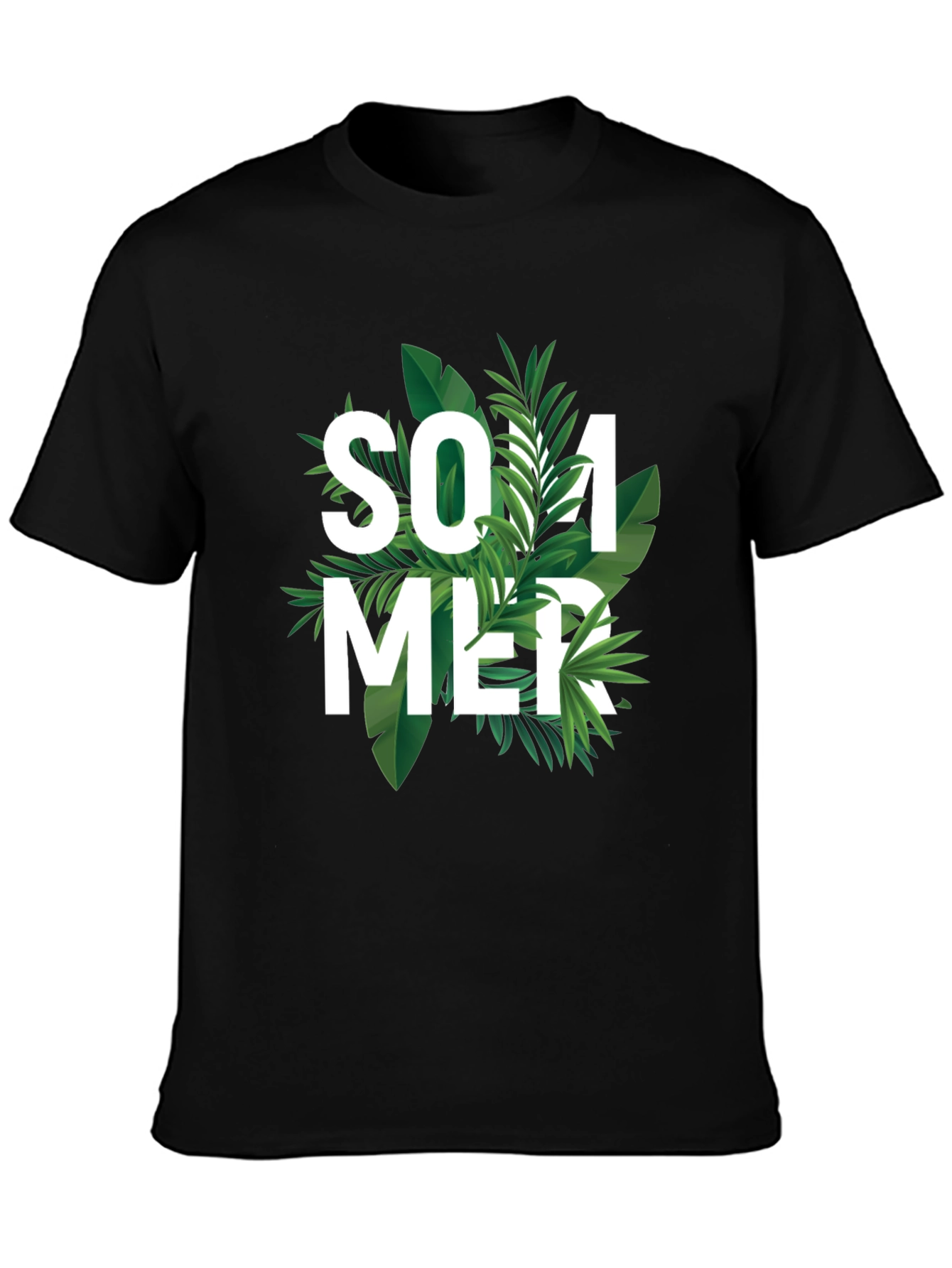 Summer Vibes Graphic T-Shirt - Tropical Leaf Design