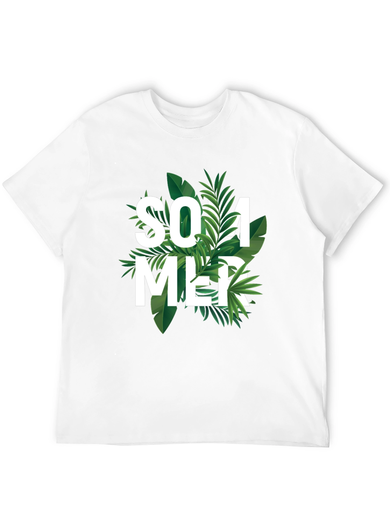Summer Vibes Graphic T-Shirt - Tropical Leaf Design