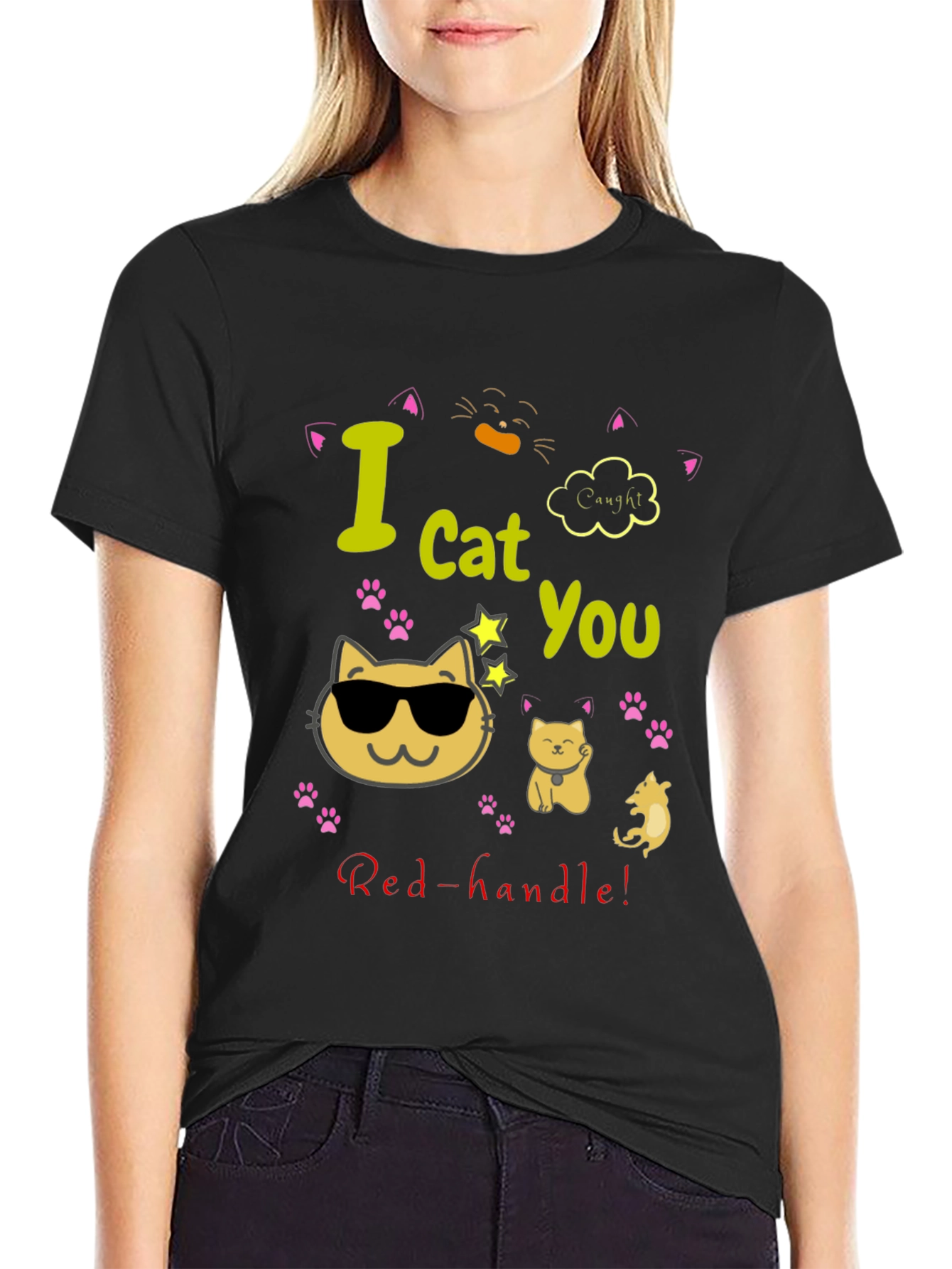 Funny Cat Graphic T-Shirt - I Cat You!