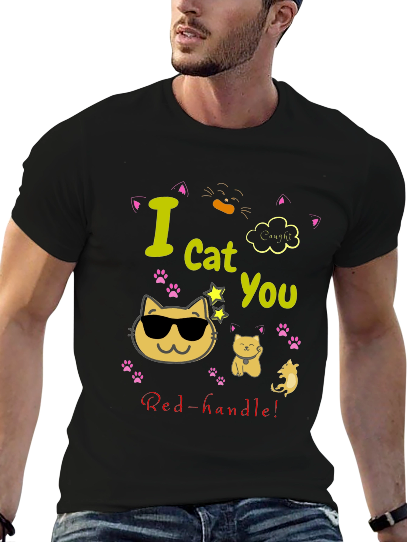 Funny Cat Graphic T-Shirt - I Cat You!