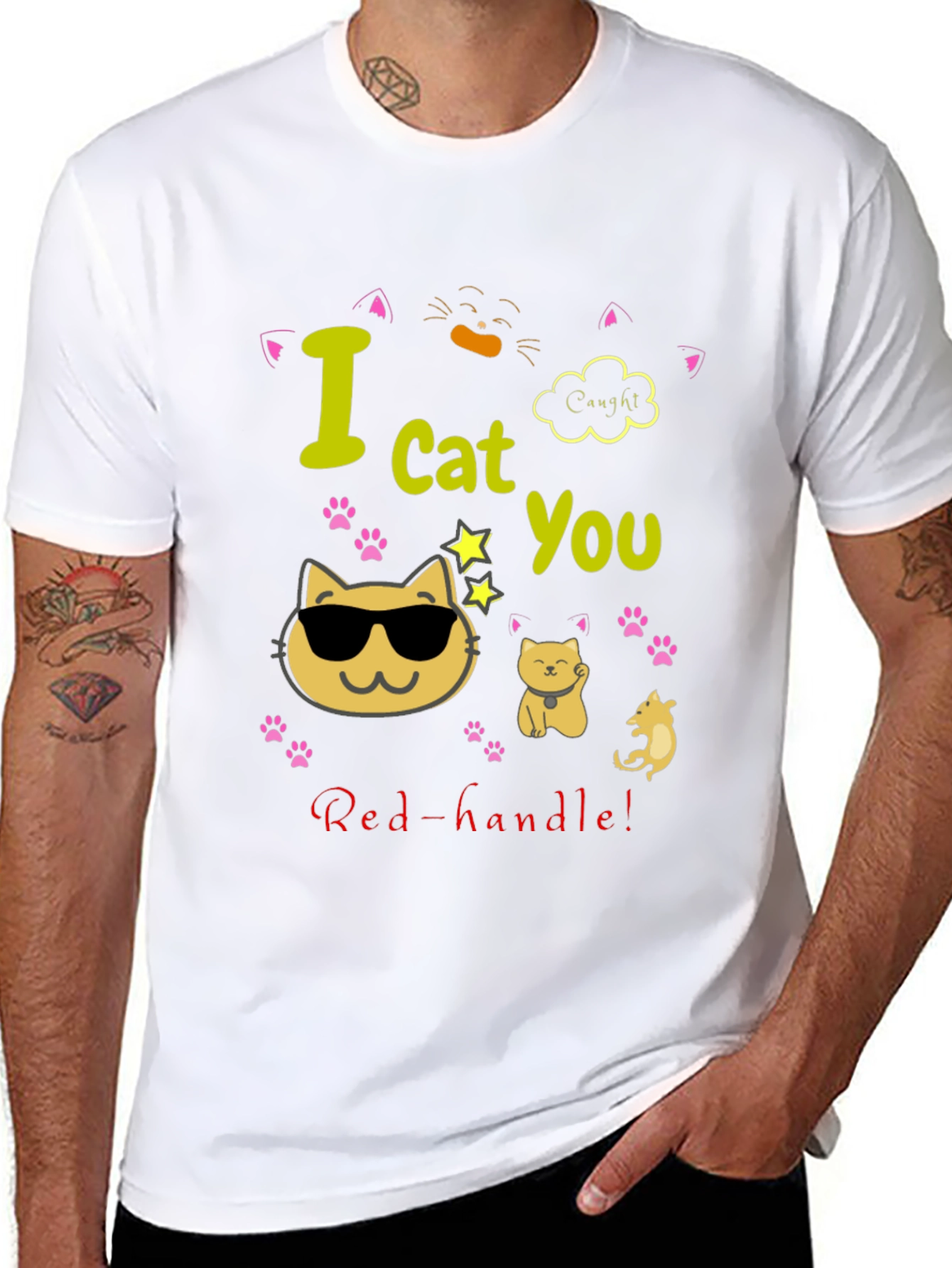 Funny Cat Graphic T-Shirt - I Cat You!
