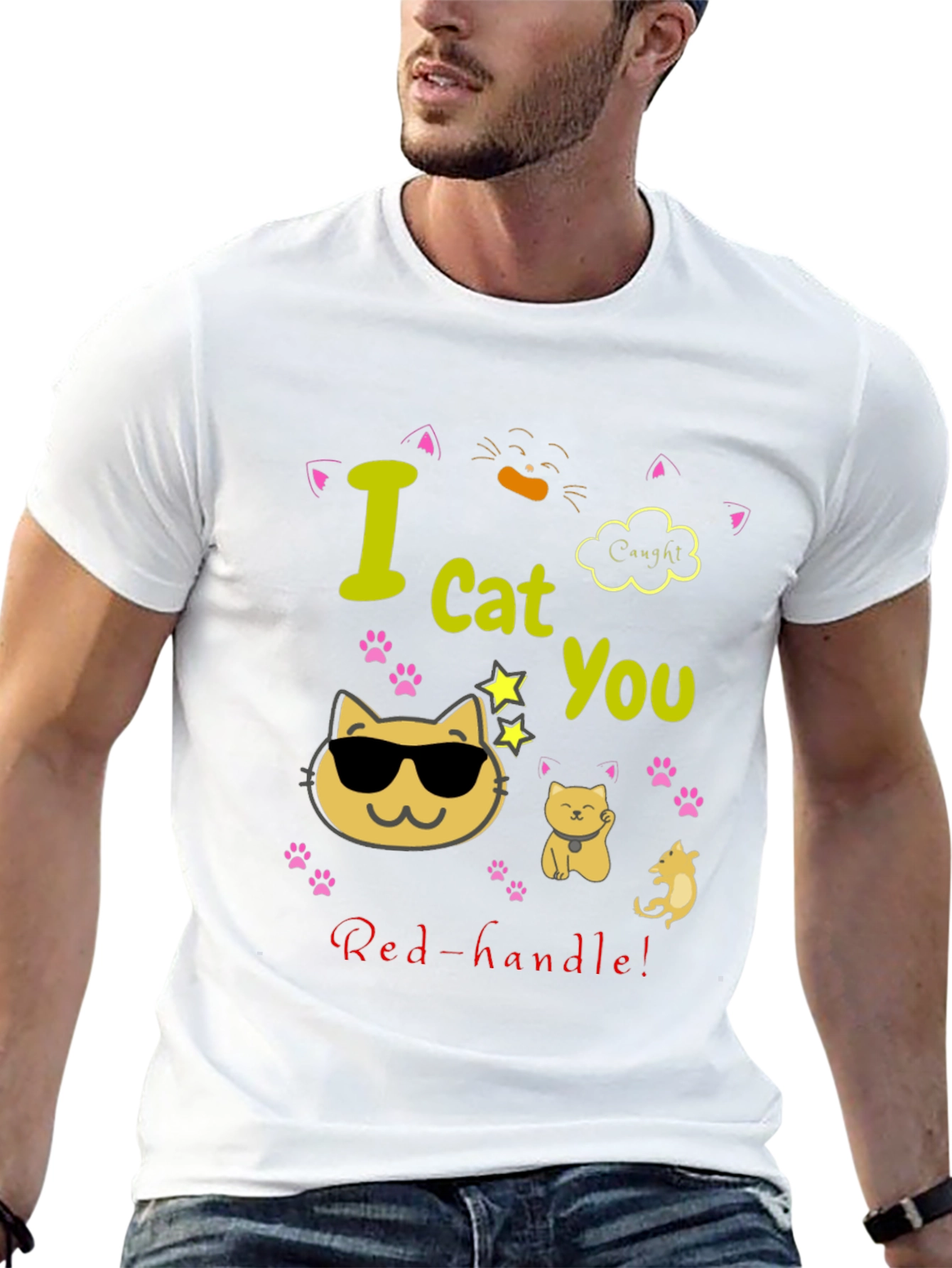 Funny Cat Graphic T-Shirt - I Cat You!
