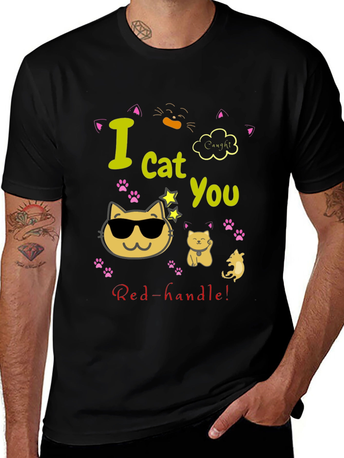 Funny Cat Graphic T-Shirt - I Cat You!