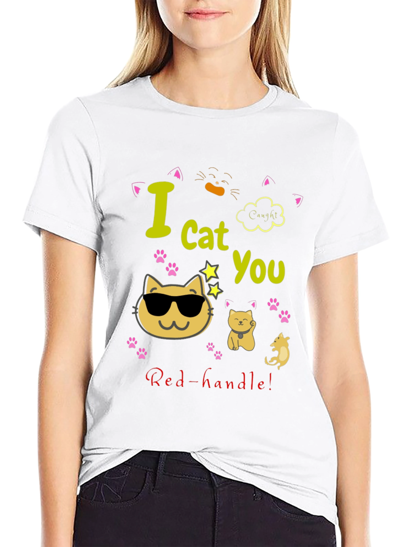 Funny Cat Graphic T-Shirt - I Cat You!
