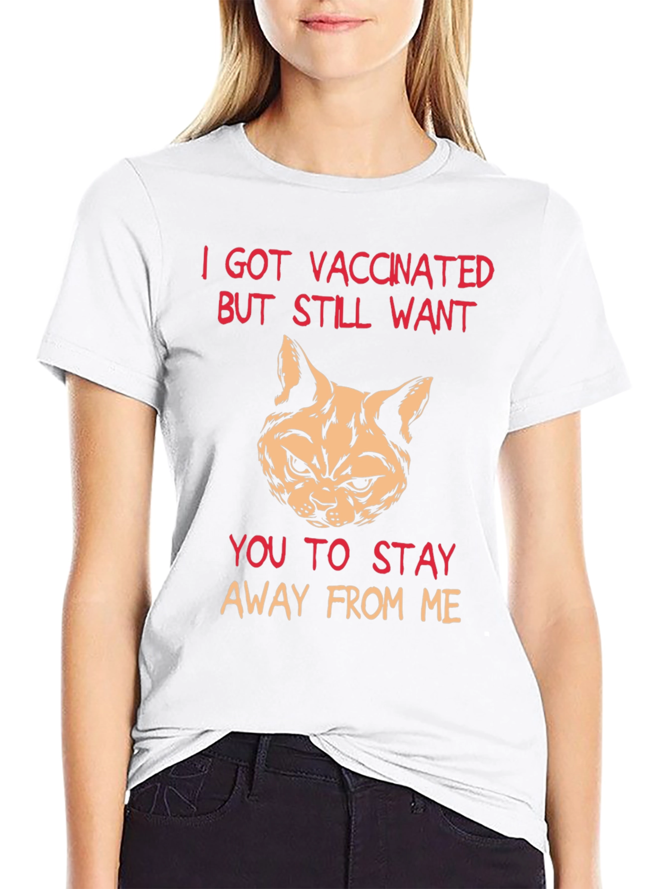 Vaccinated Cat T-Shirt - Stay Away Humor Tee