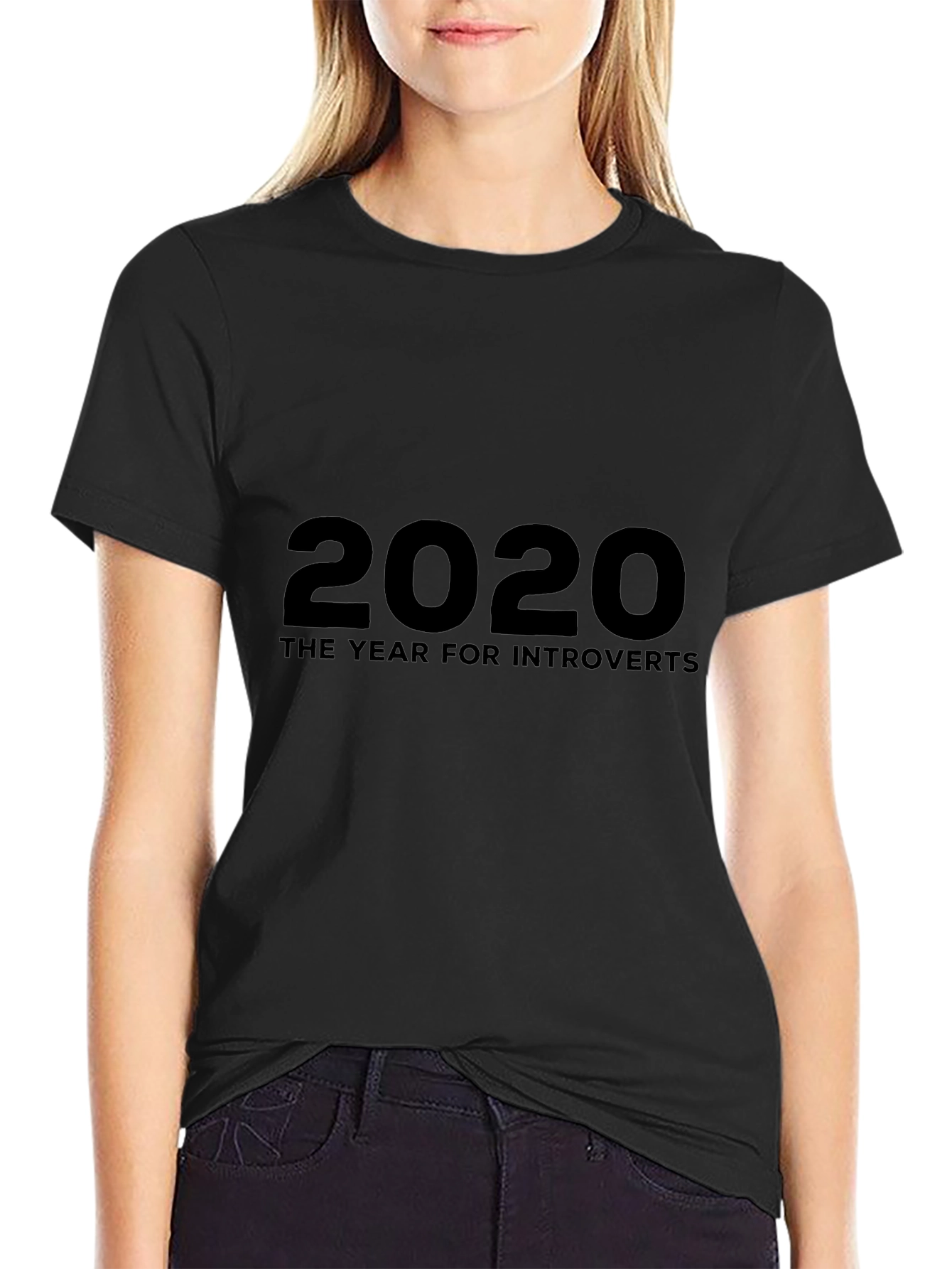 2020 Introvert T-Shirt - Black Cotton Tee