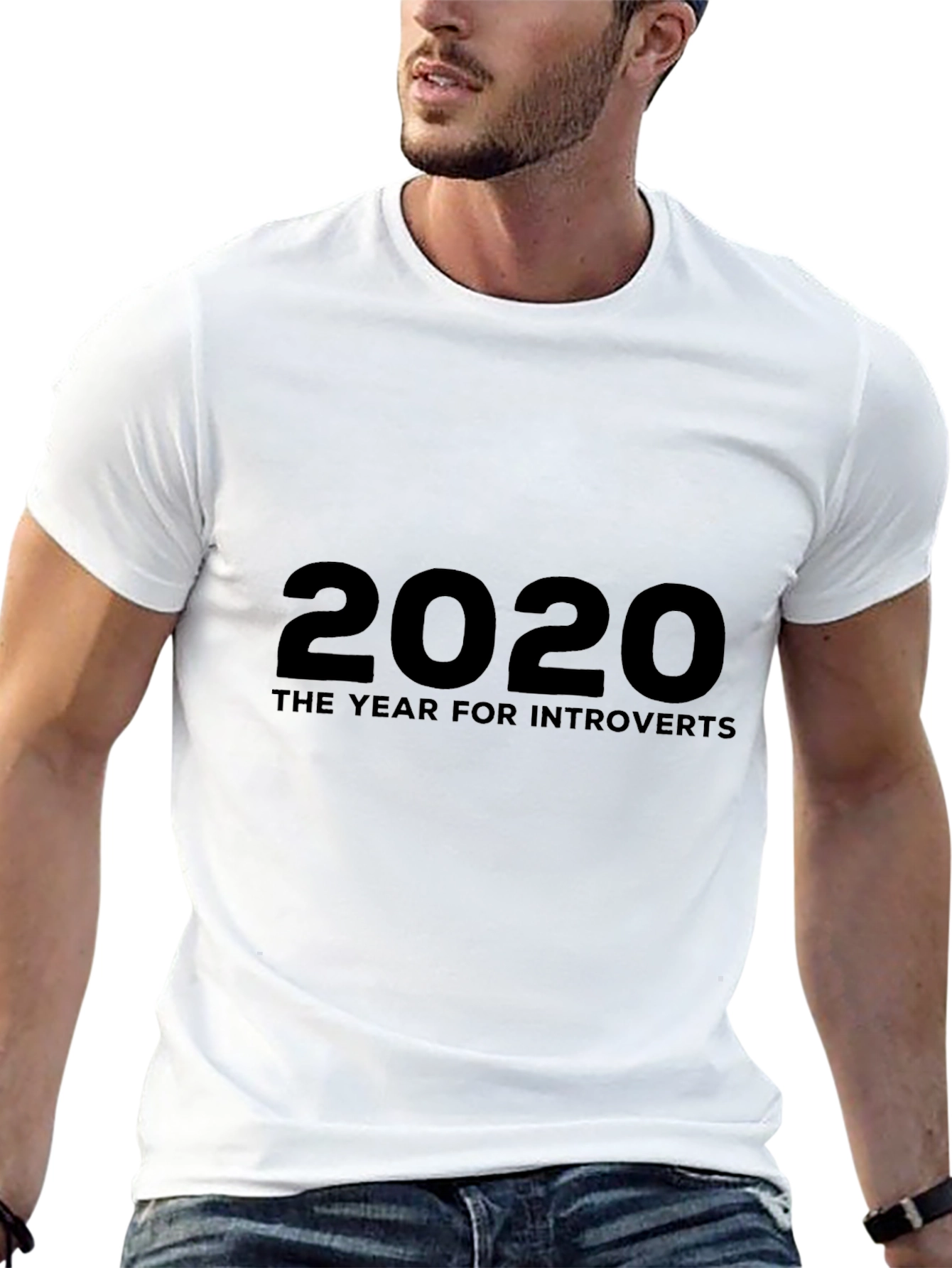 2020 Introvert T-Shirt - Black Cotton Tee