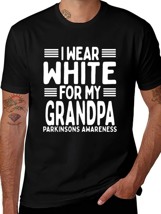 I Wear White for My Grandpa Parkinsons Awareness T-Shirt